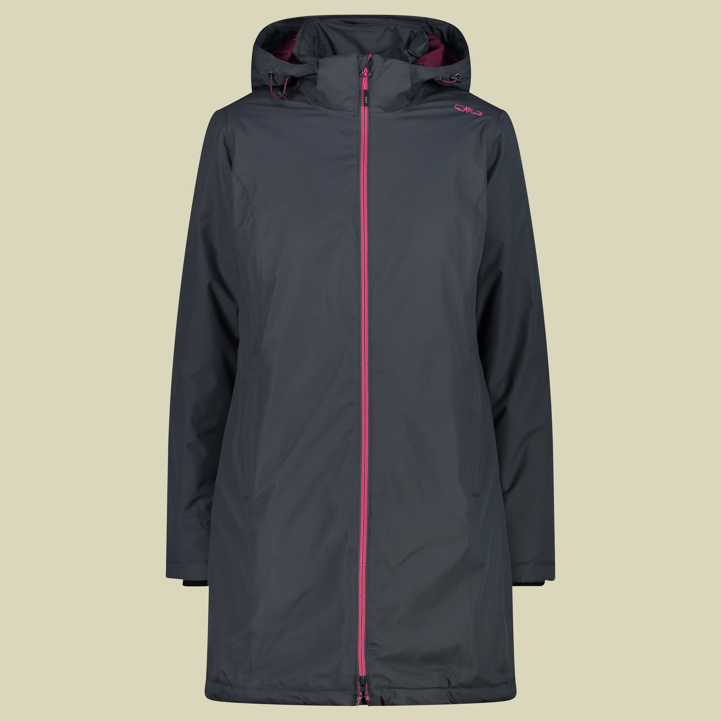 Woman Coat Zip Hood 32Z1406 Größe 36 Farbe U911 titanio