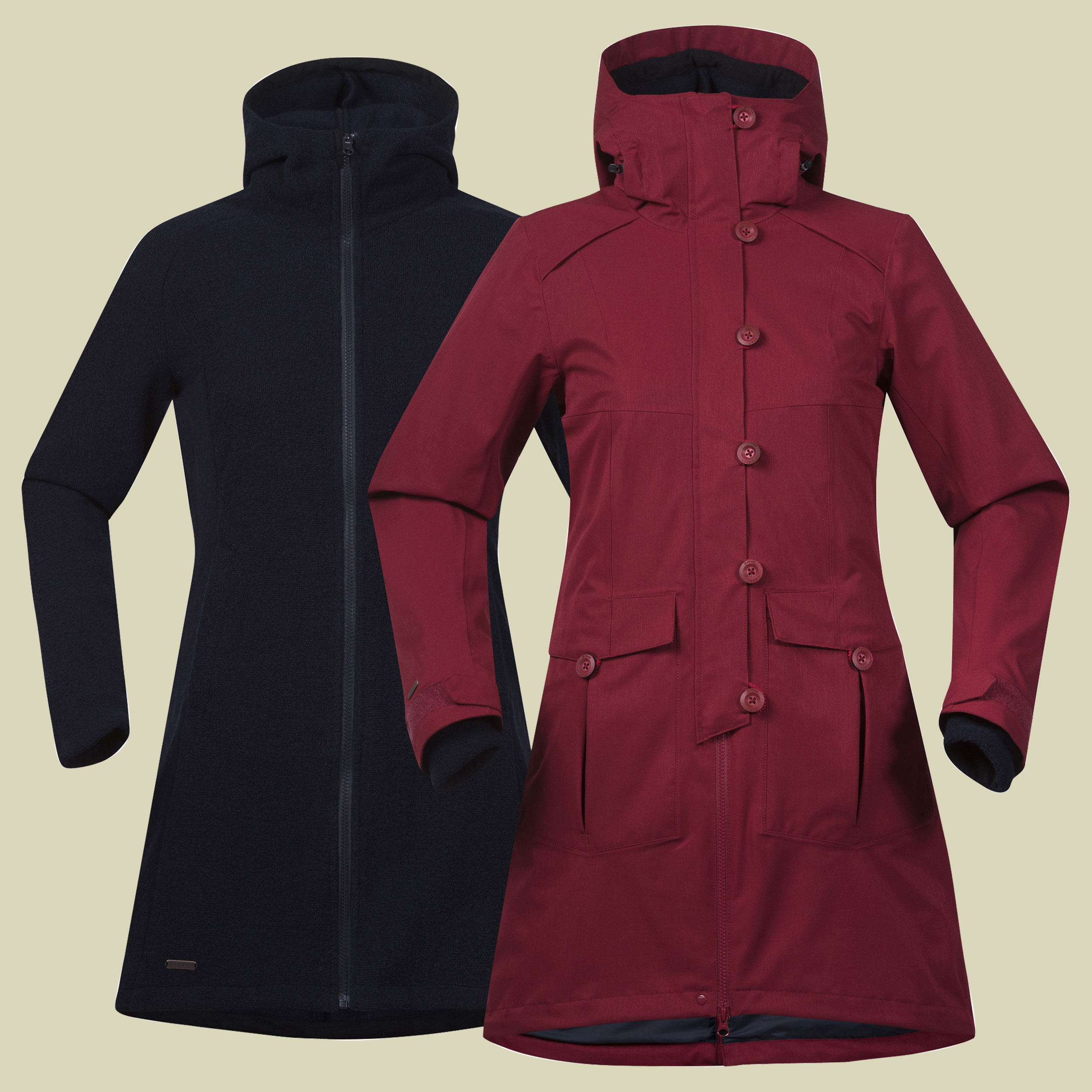 Bjerke 3 in 1 Lady Coat Größe L Farbe burgundy/dark navy