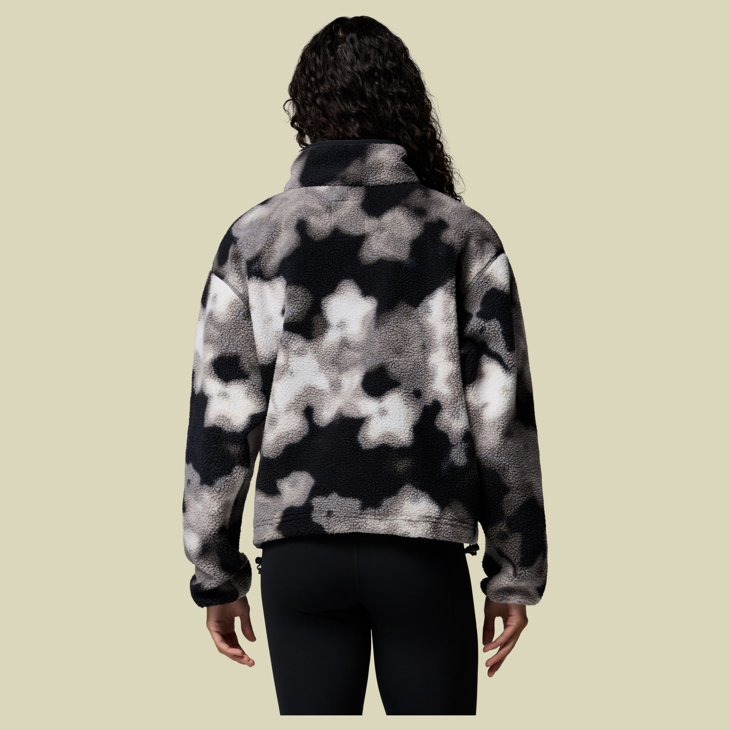 Helvetia II Printed Cropped Half Snap Women XL schwarz - black, dyeflower