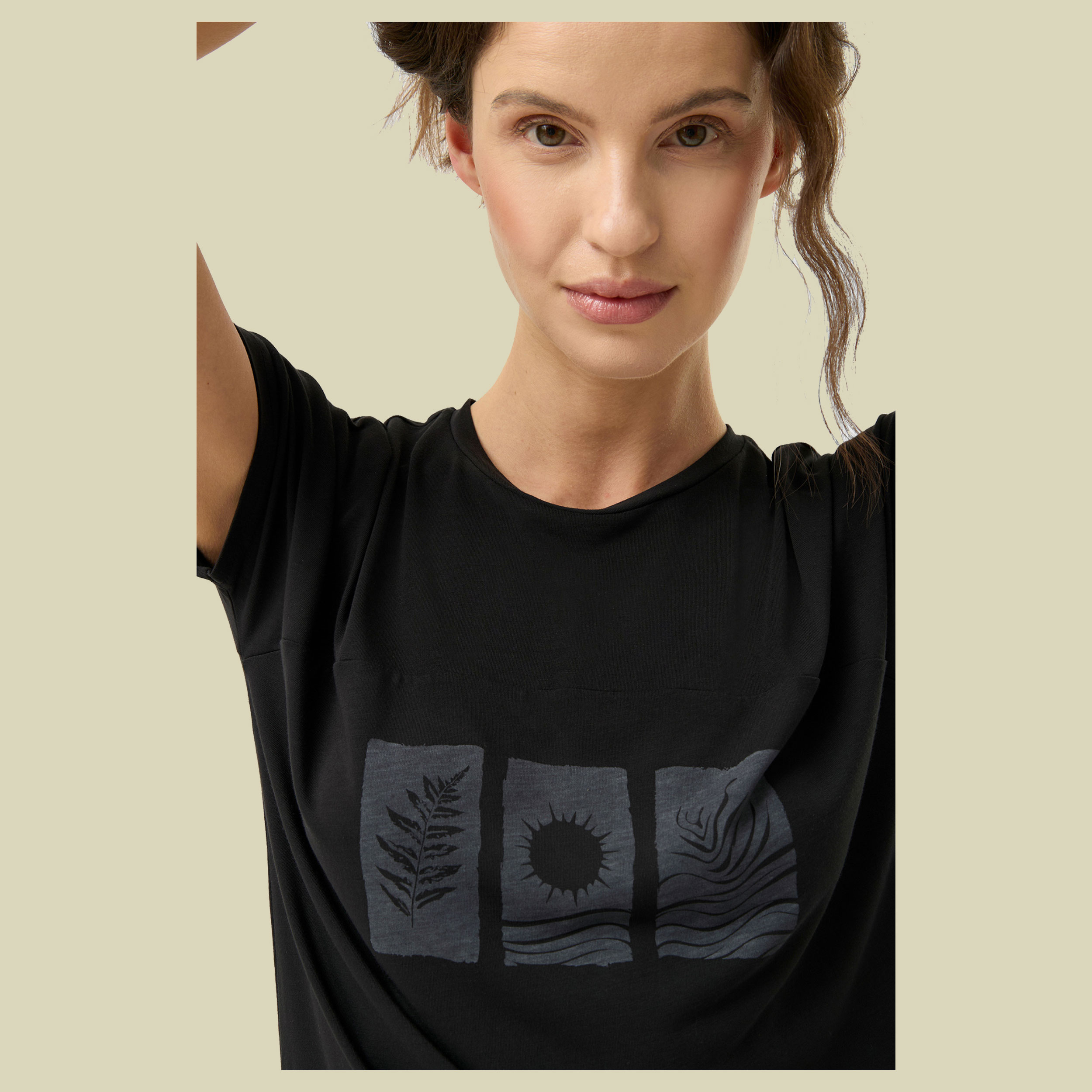 Pagosa Bamboo Lady T-Shirt L schwarz - black/dark grey