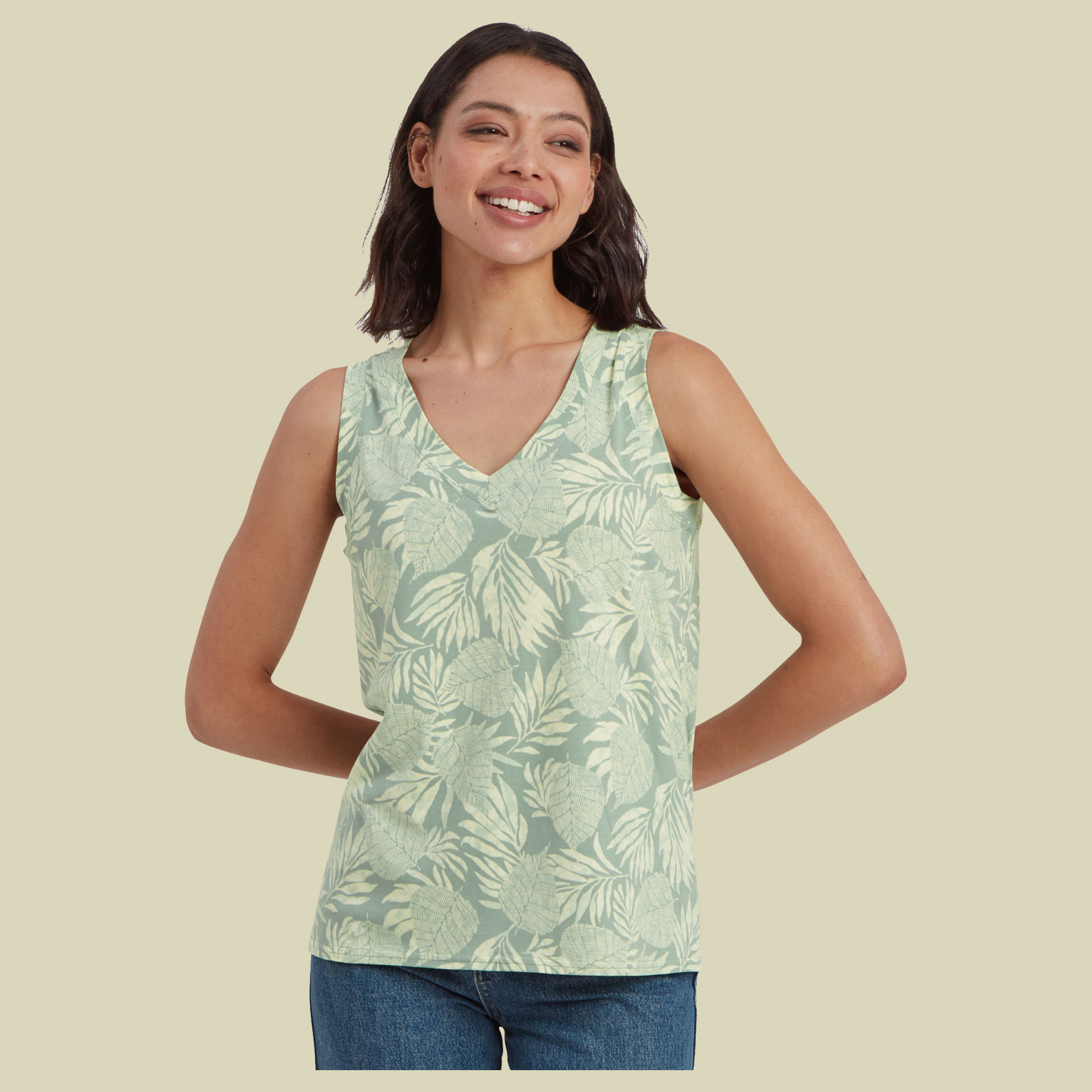Neha V-Neck Tank Women grün XL - Farbe celeri bhodi leaf