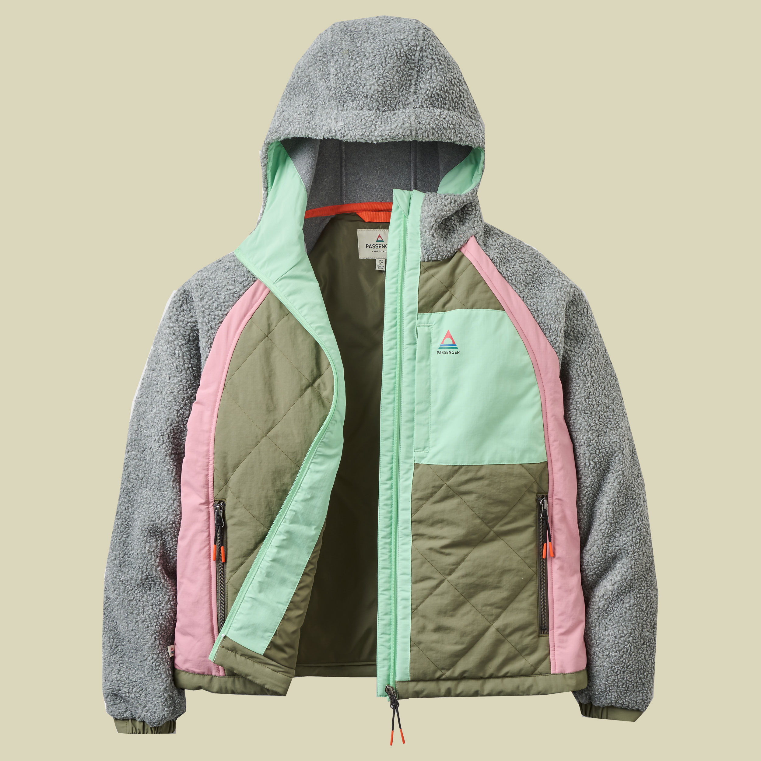 Passenger Lara Quilted Jacket Women M mehrfarbig - grey marl/dusty olive