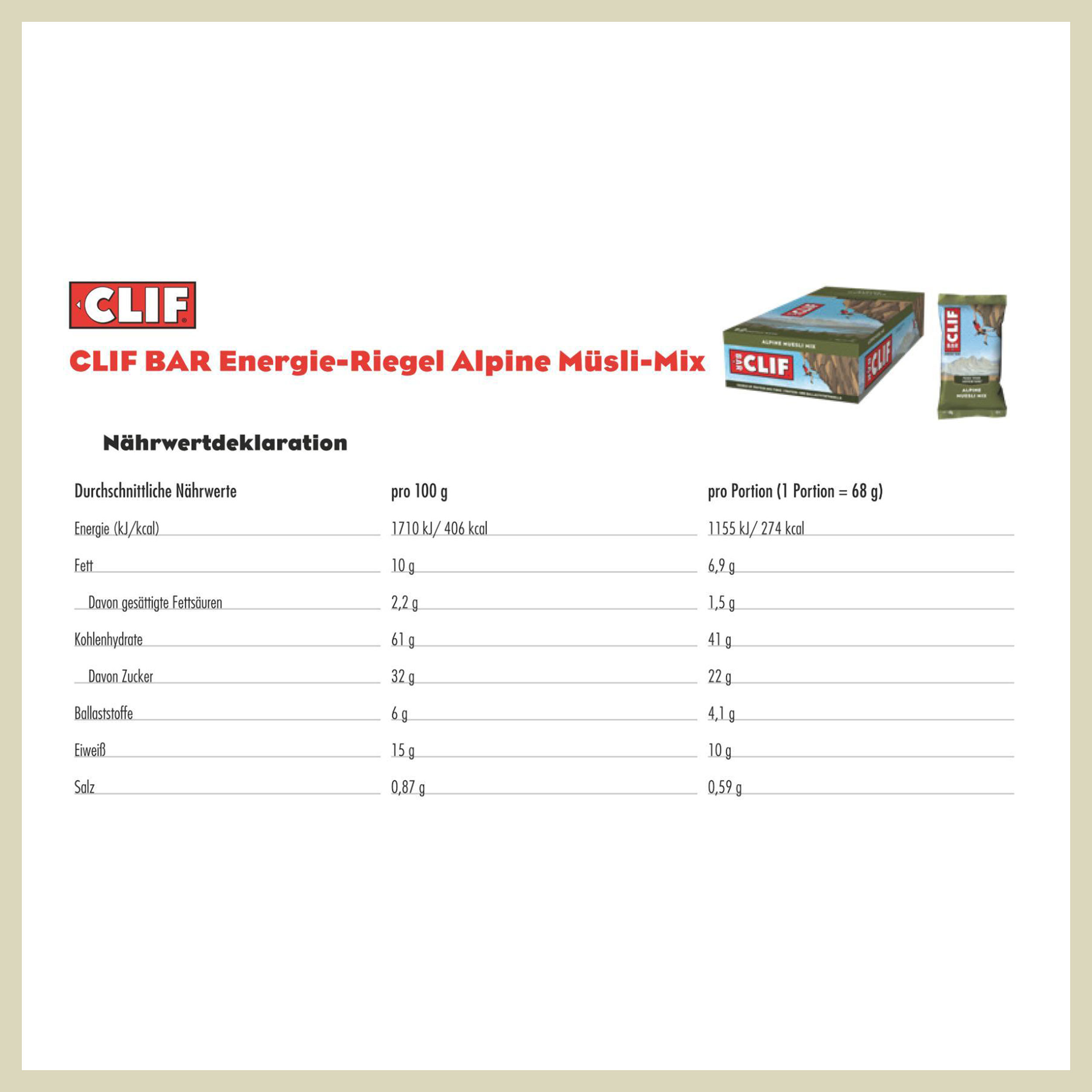 Alpine Müsli Mix 68g Energieriegel