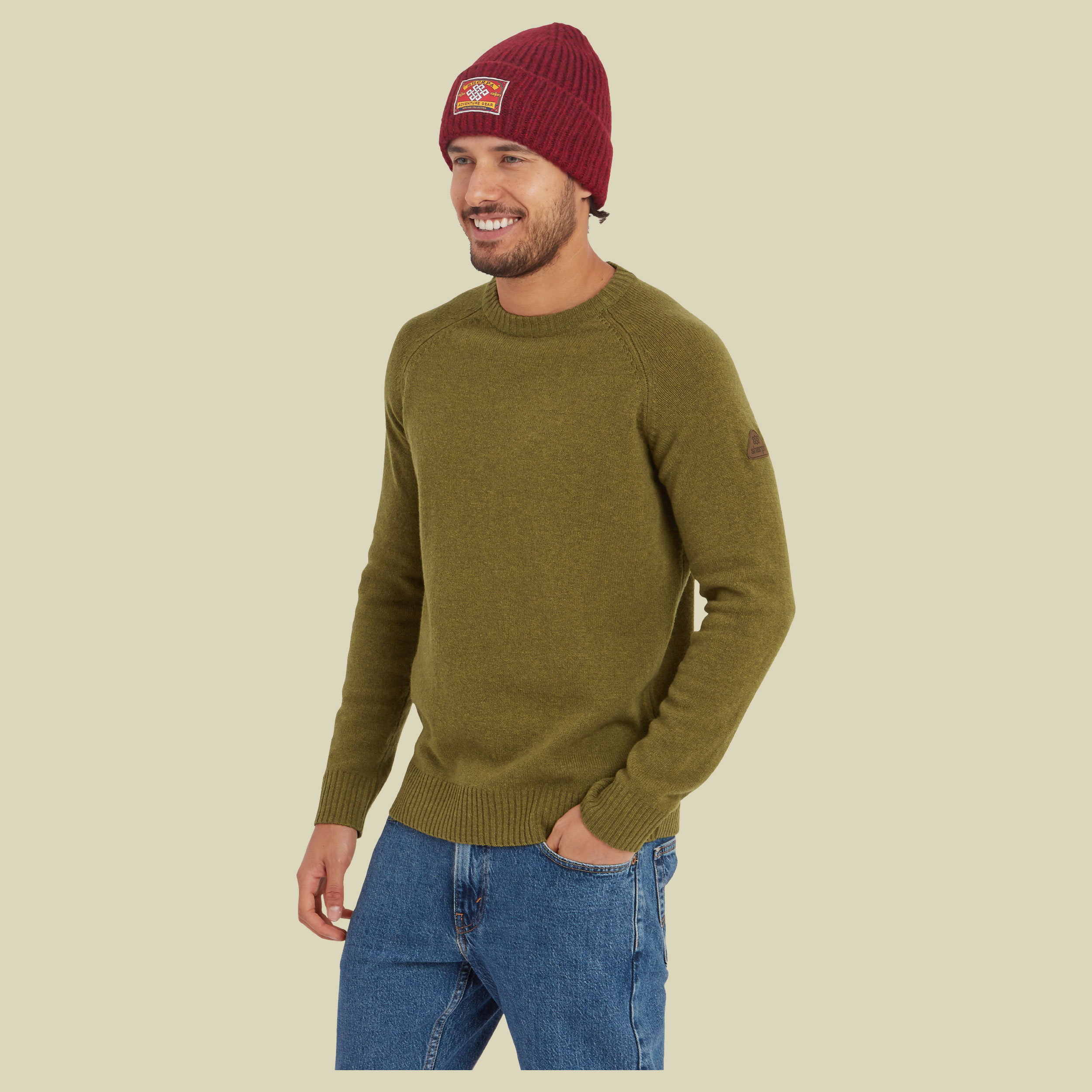 Kangtega Crew Sweater Men braun XL - Farbe moss