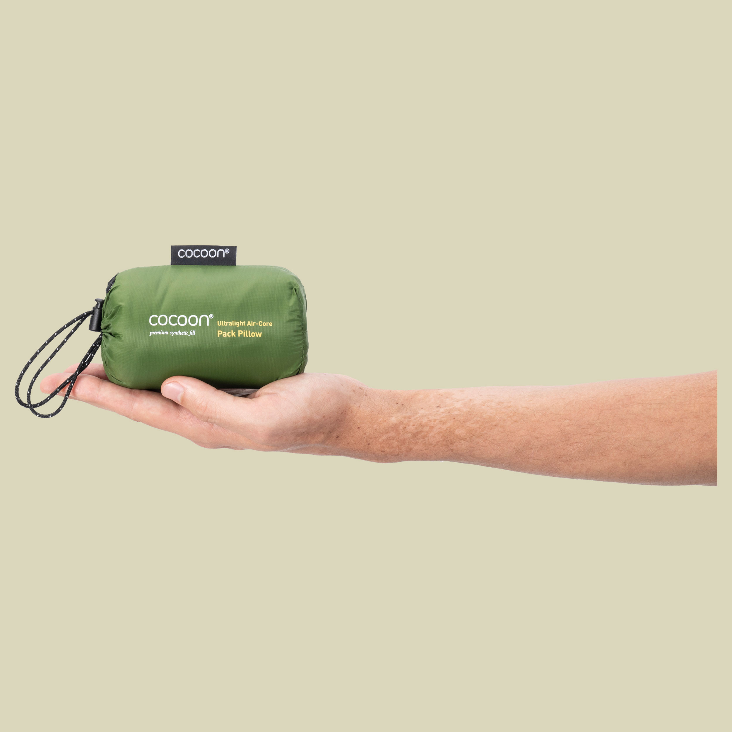 Pack Pillow ultra light fresh olive/grey 33 x 21 x 10 cm