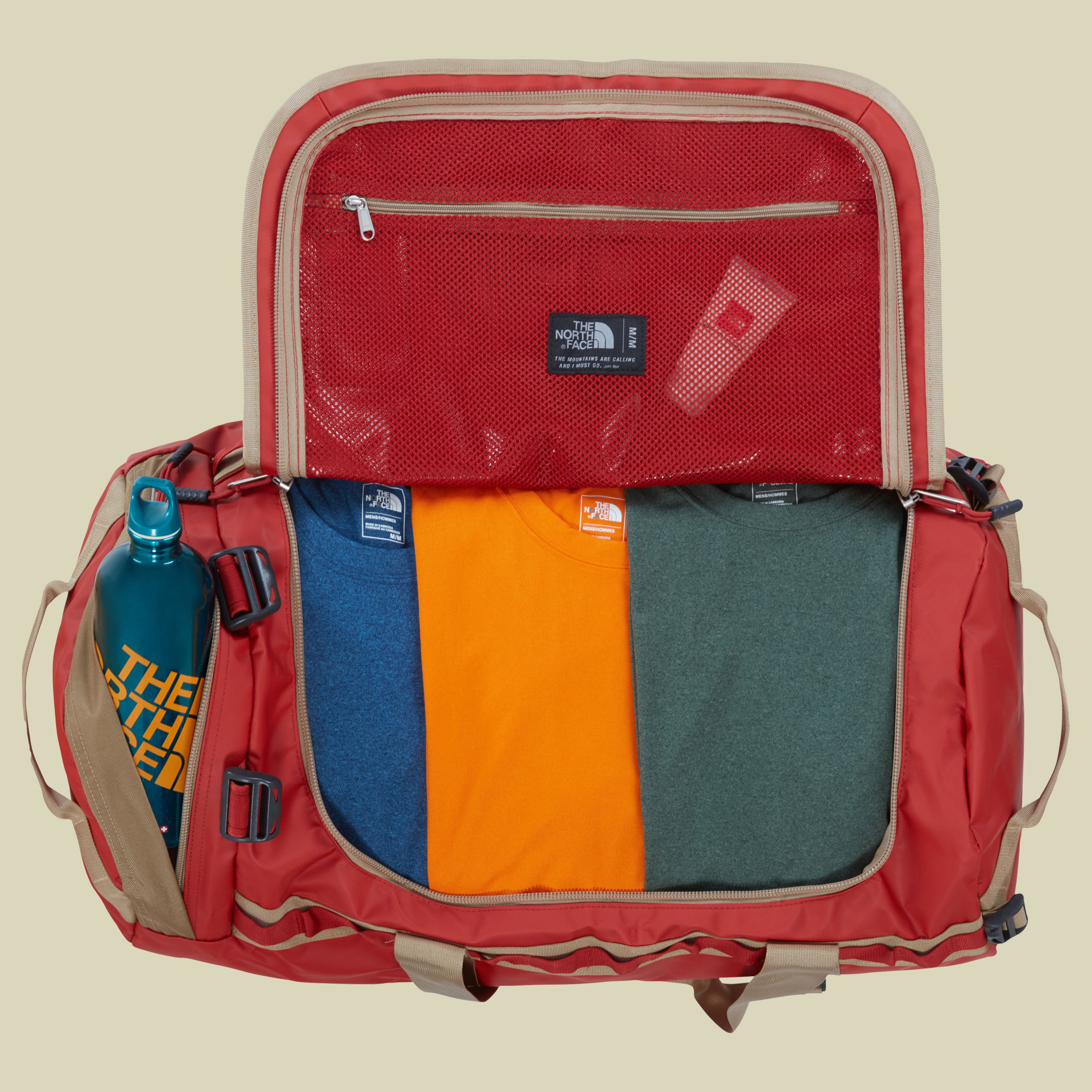 Base Camp Duffel M Volumen 71 Farbe bossa nova red/kelp tan