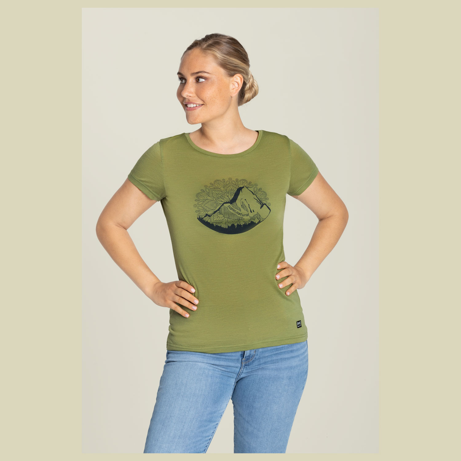 Mandala Mountain Tee Women Größe S Farbe sage/urban chic