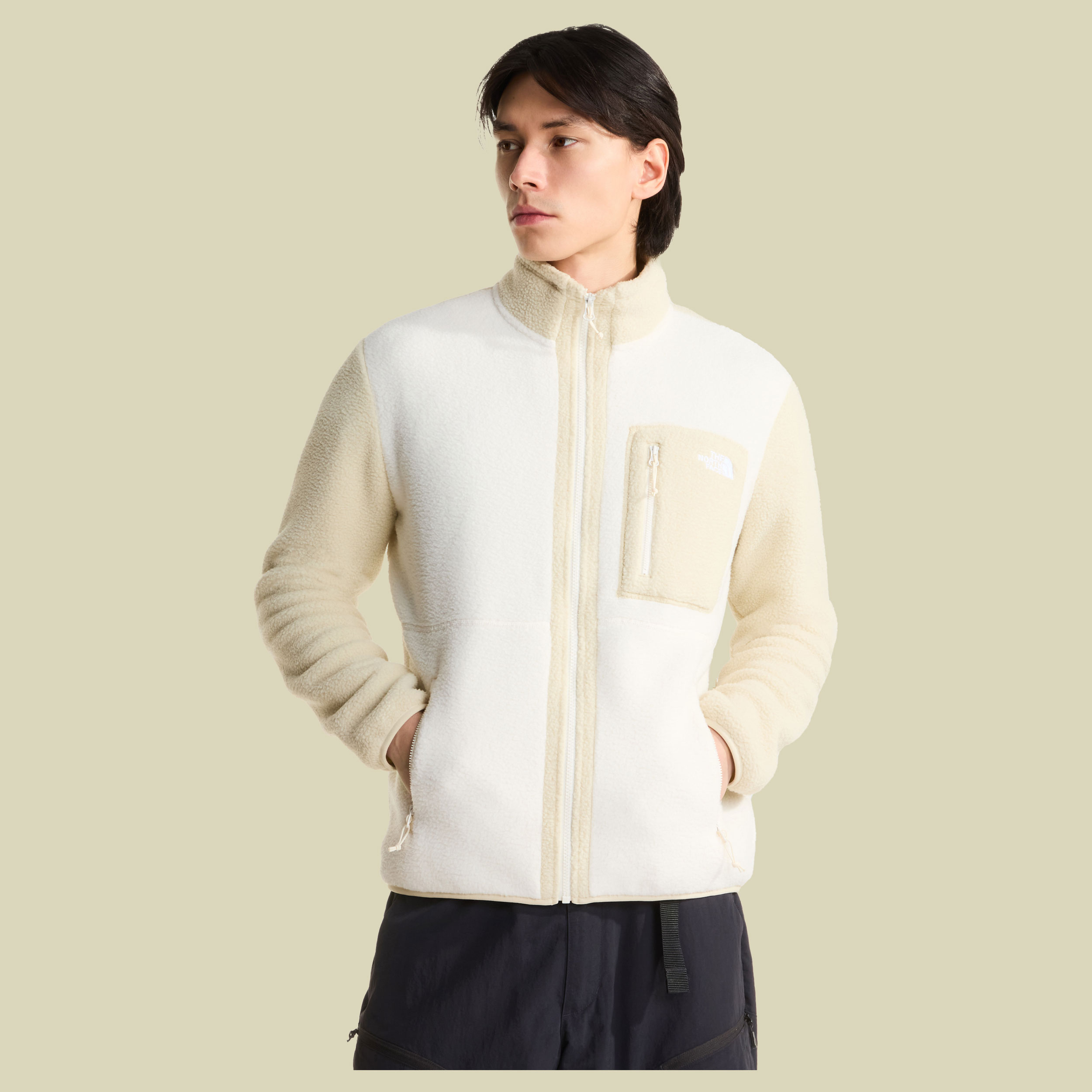 Yumiori Full Zip Men L beige - white dune/desert stone