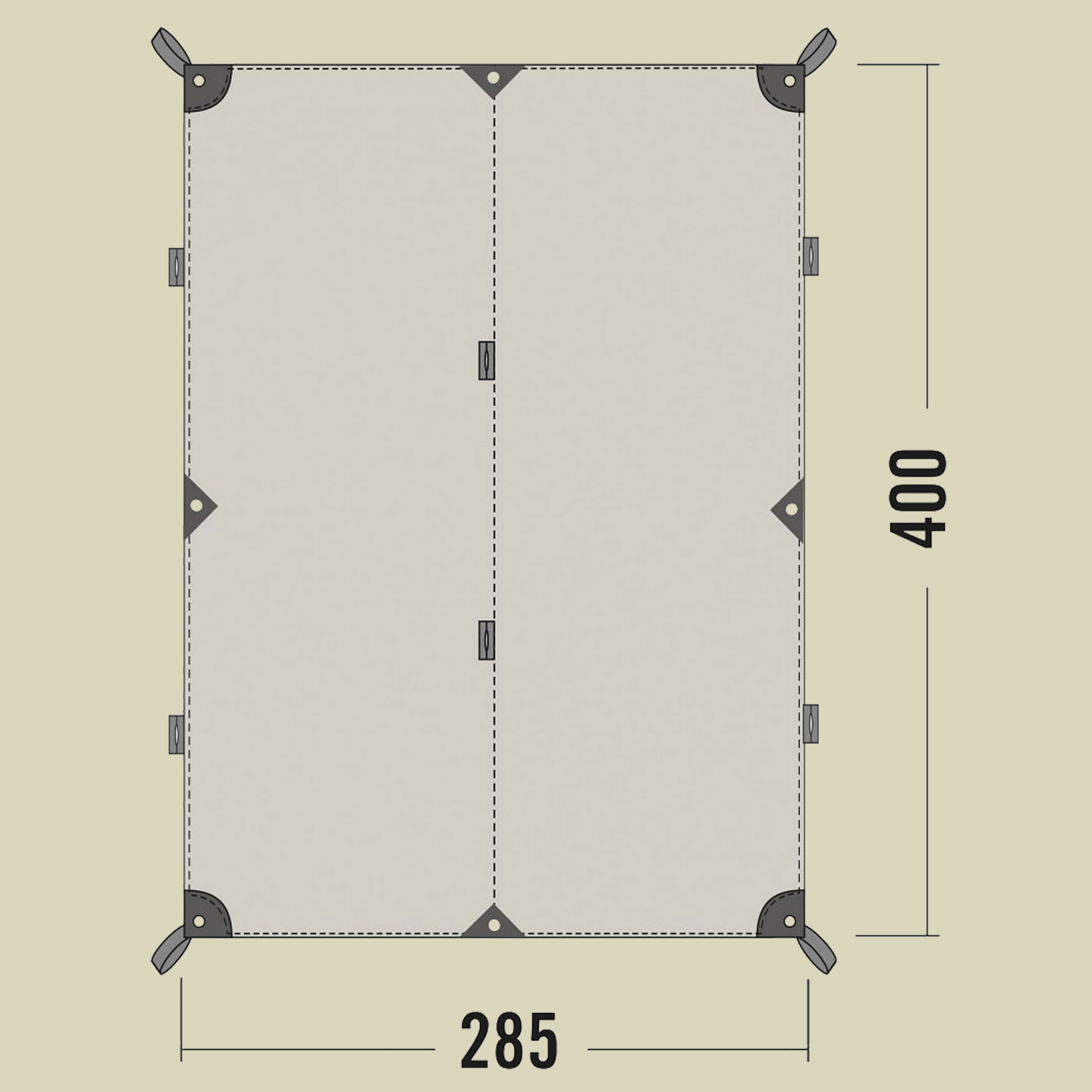 Tarp 4 TC Maße 285 x 400 cm Farbe sand beige