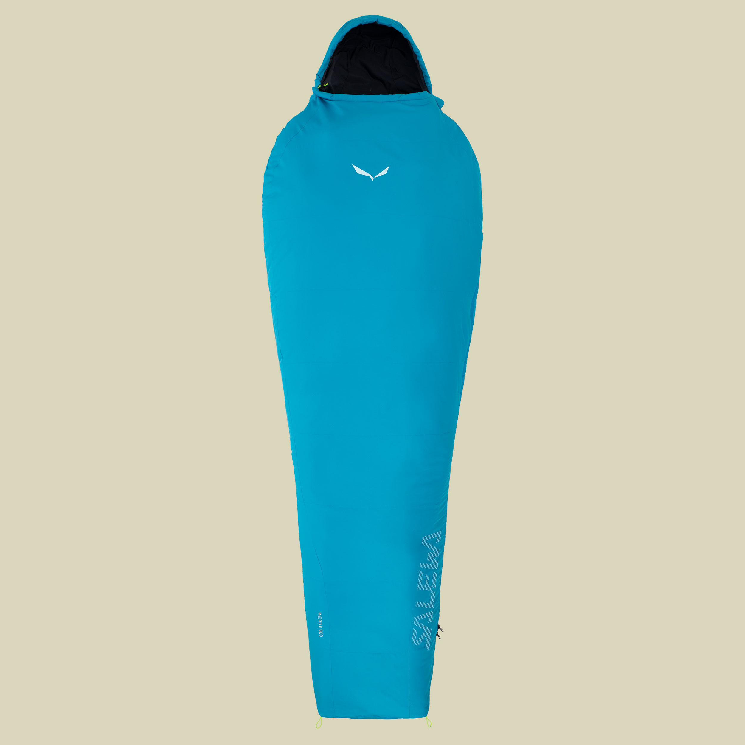 Micro II 800 Sleeping Bag bis Körpergröße 185 cm Farbe blue danube, Reißverschluss links