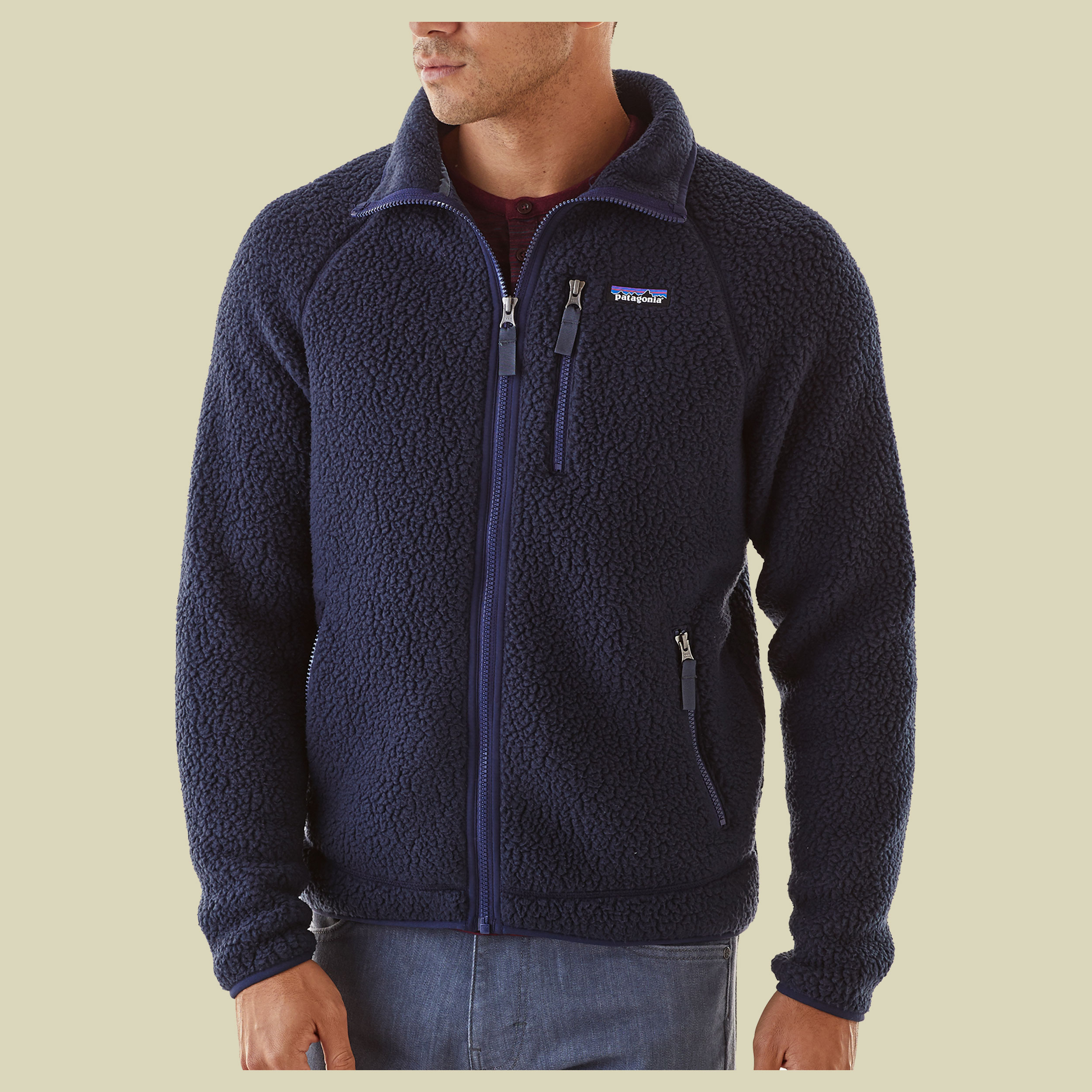 Retro Pile Jacket Men Größe L Farbe navy blue