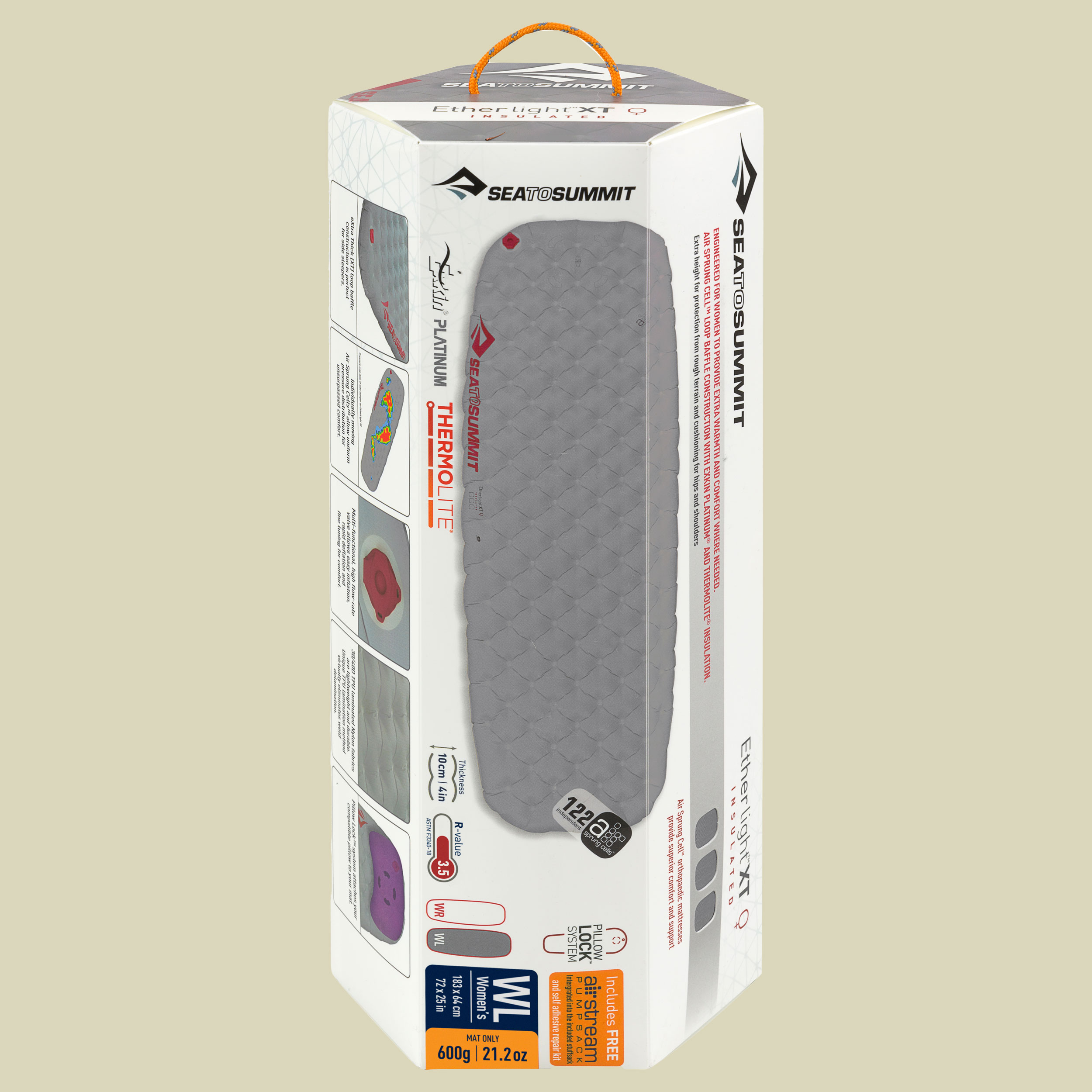 Ether Light XT Insulated Air Mat Women Liegefläche 168 x 55 cm Farbe dark grey