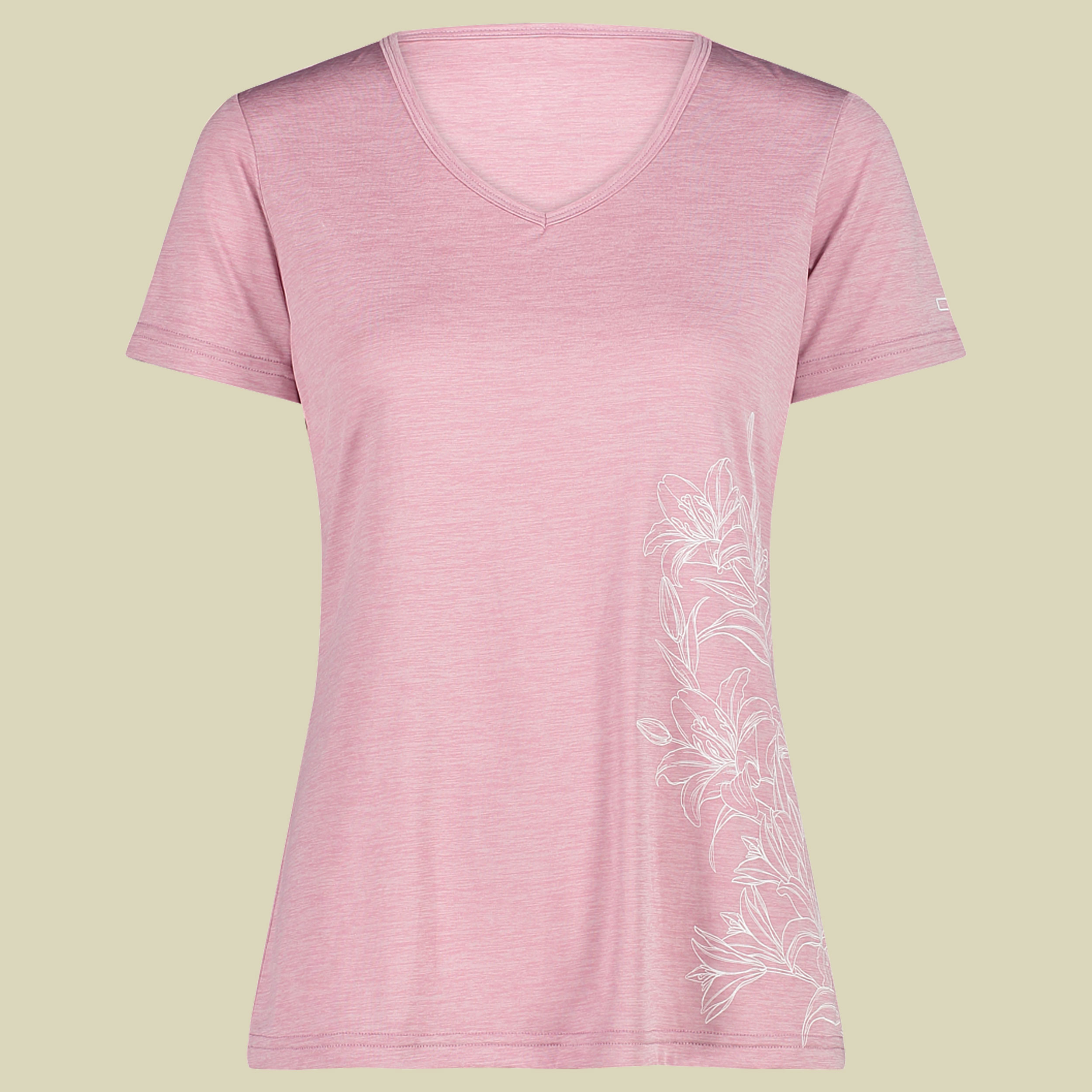 Woman T-Shirt Light Melange Jersey 39T6136 Größe 40 Farbe C604 fard melange