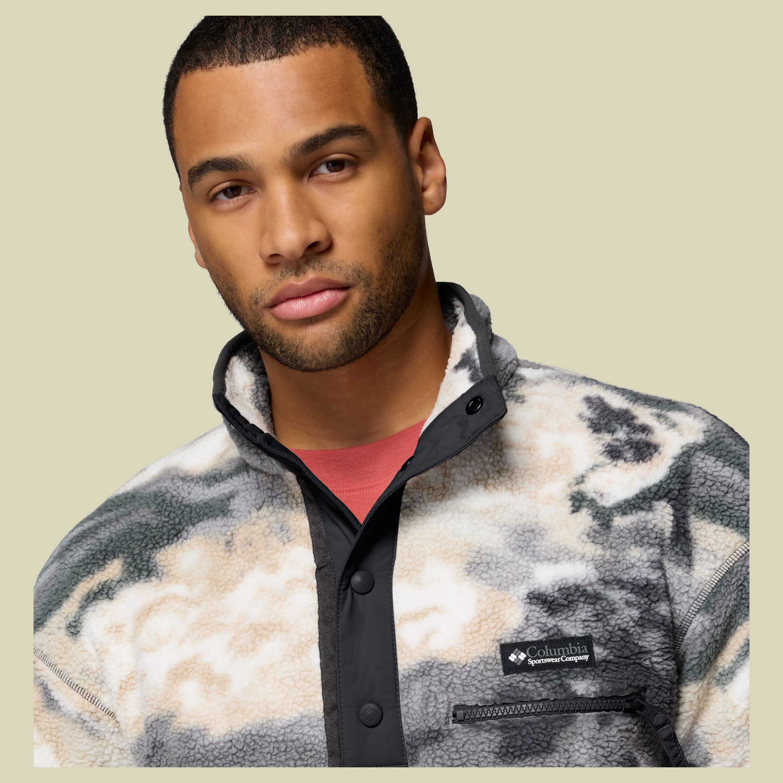 Helvetia II Printed Half Snap Fleece Men S mehrfarbig grau - shark, dreaming