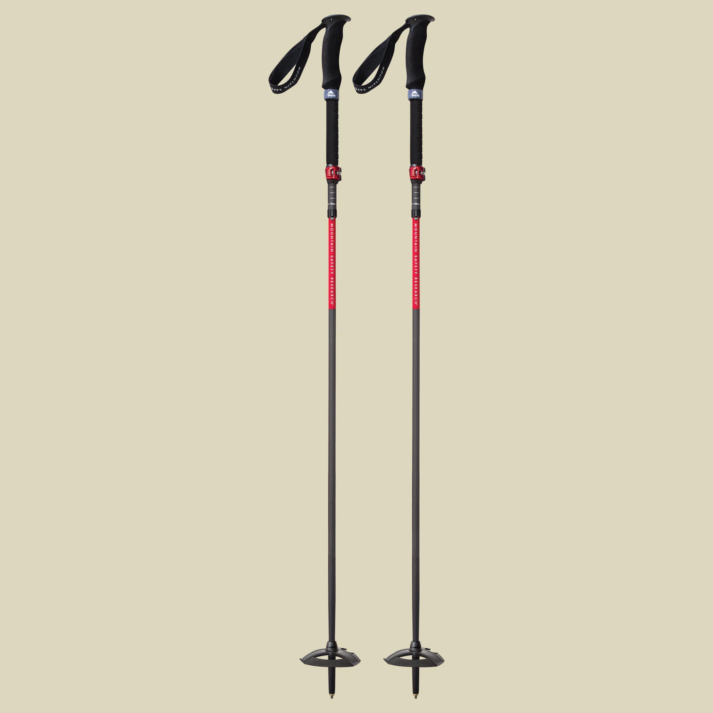 Poles Dynalock Ascent Länge 100-120 cm (SMALL) Farbe schwarz-rot