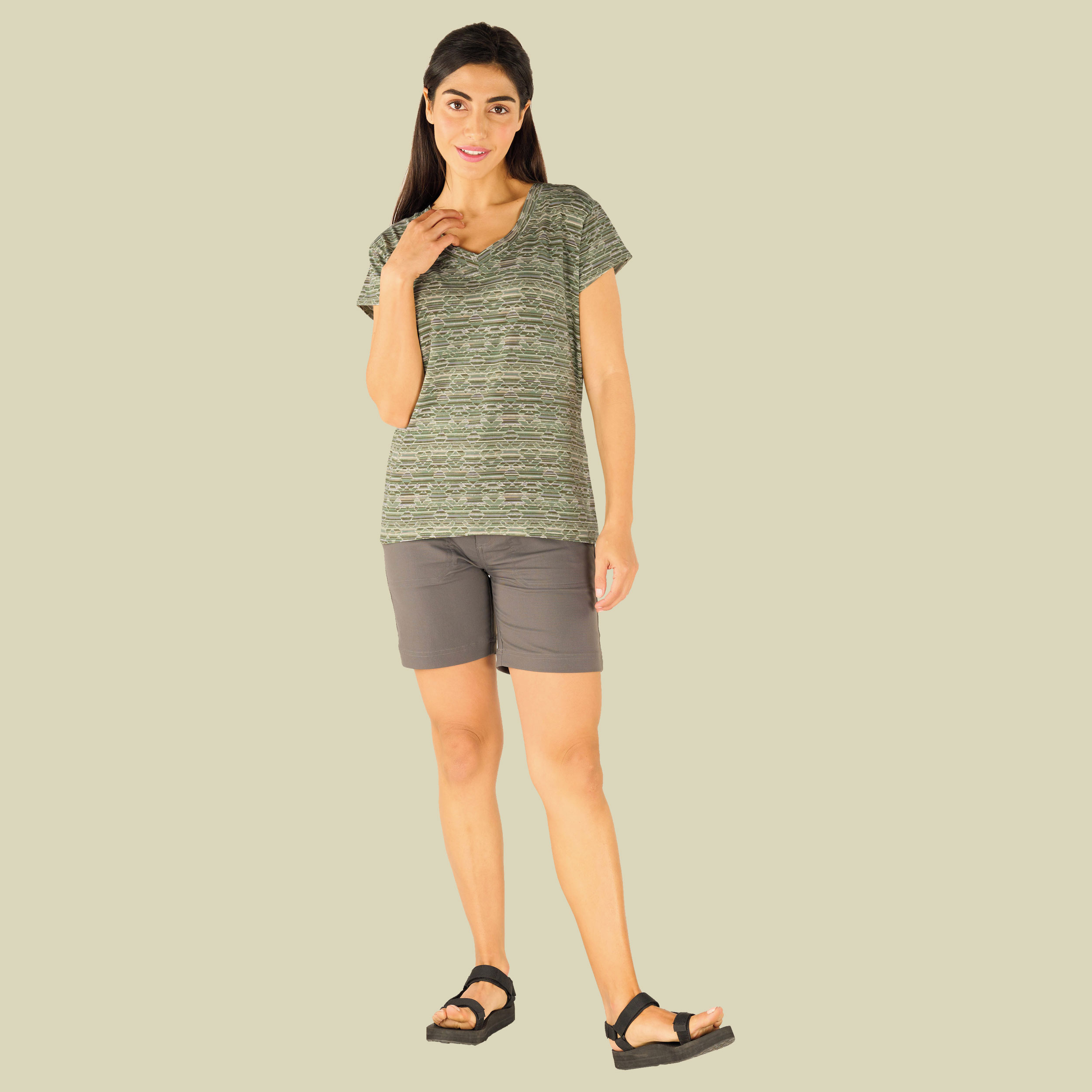 Neha V-Neck Tee Women Größe L  Farbe evergreen tribal geo