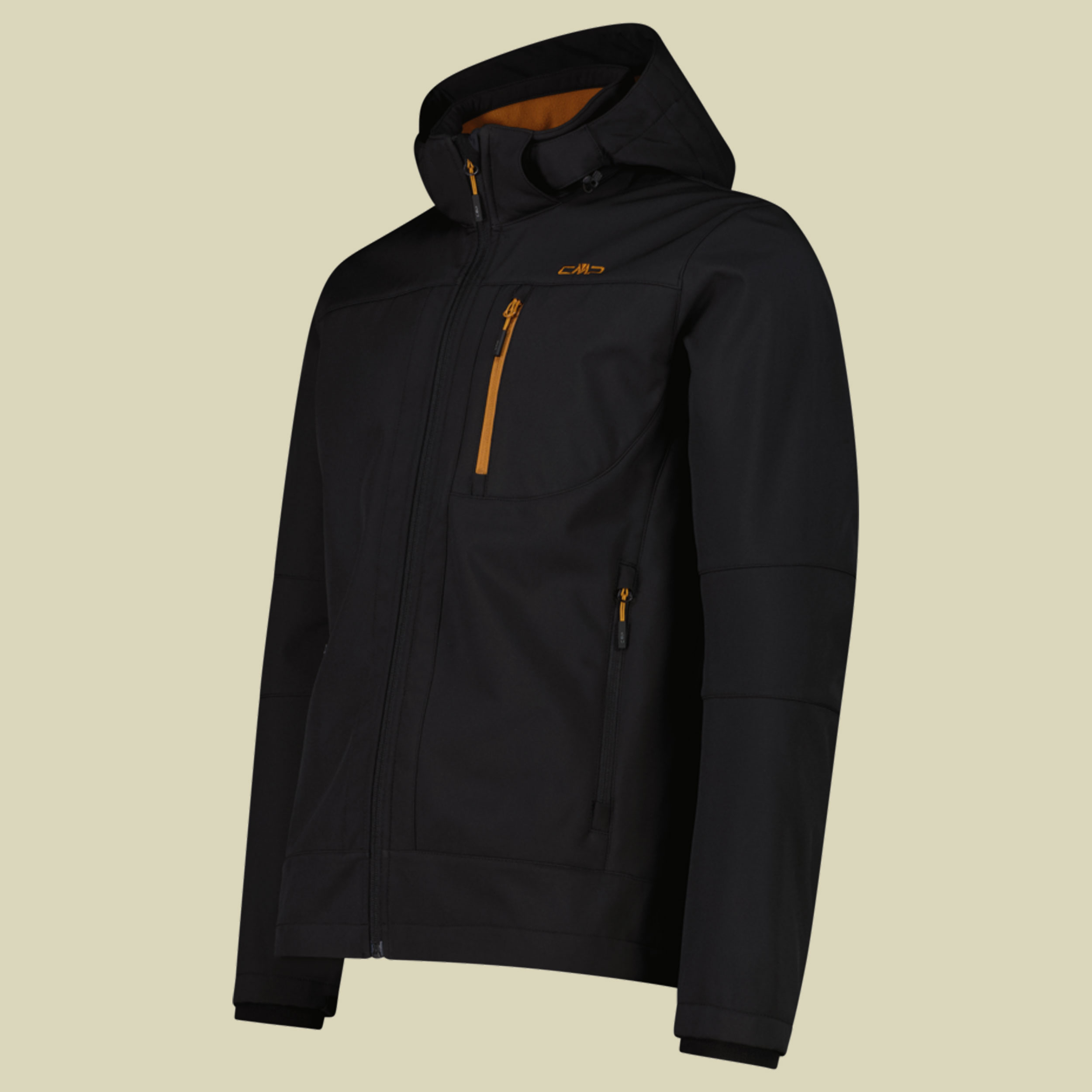 Man Softshell Jacket Zip Hood CMP 3A01787N-M schwarz 56 - nero caramel 03UZ