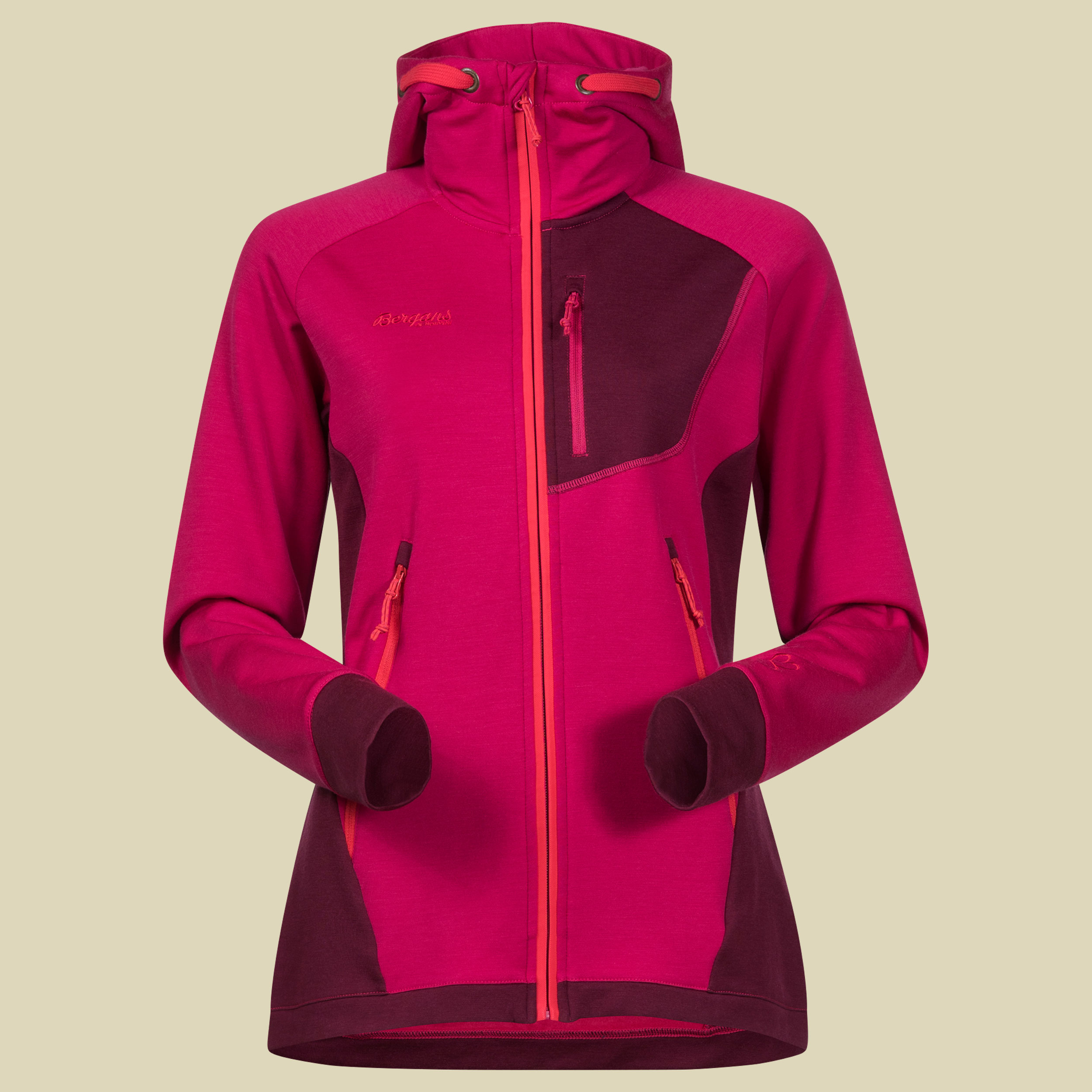 Cecilie Wool Jacket Hood Women Größe S Farbe bougainvillea/dark cherry/strawberry