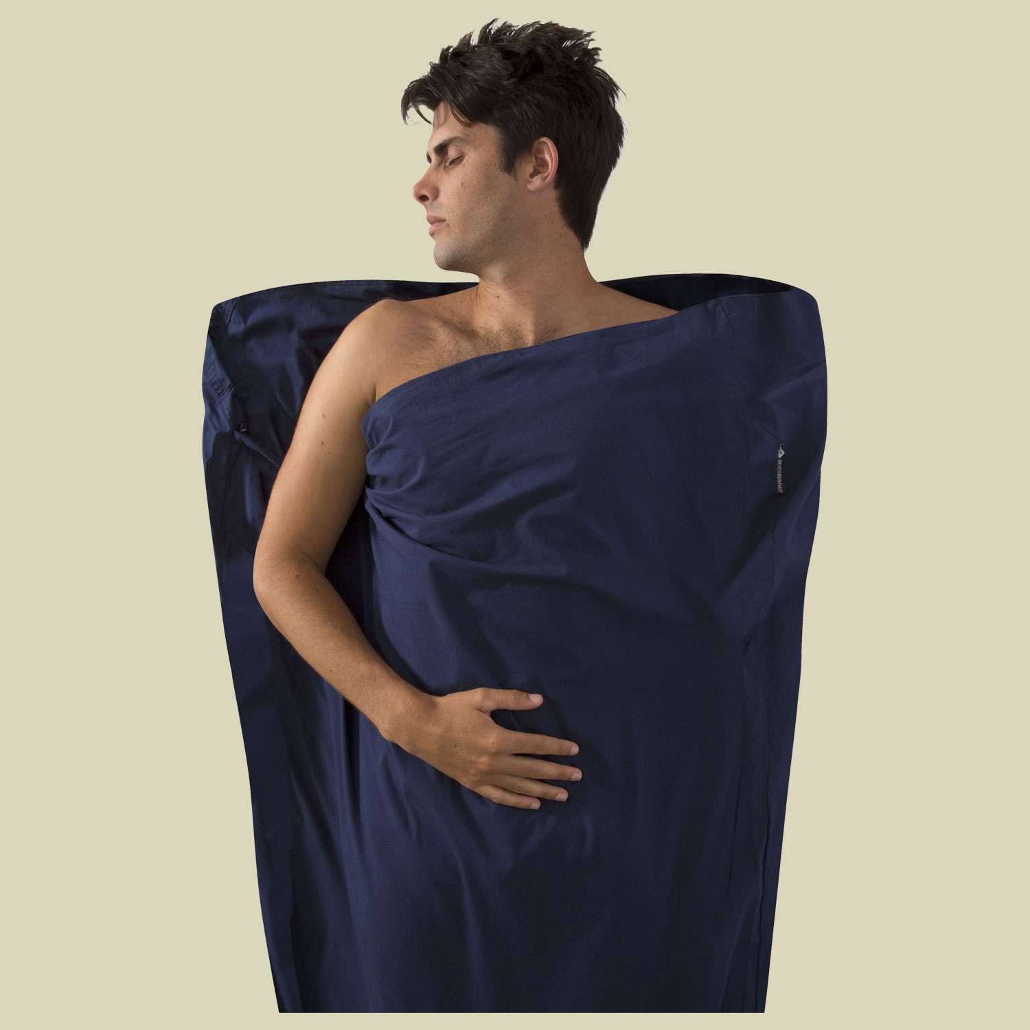 Premium Cotton Travel Liner - Mummy Länge 185 cm Farbe navy blue