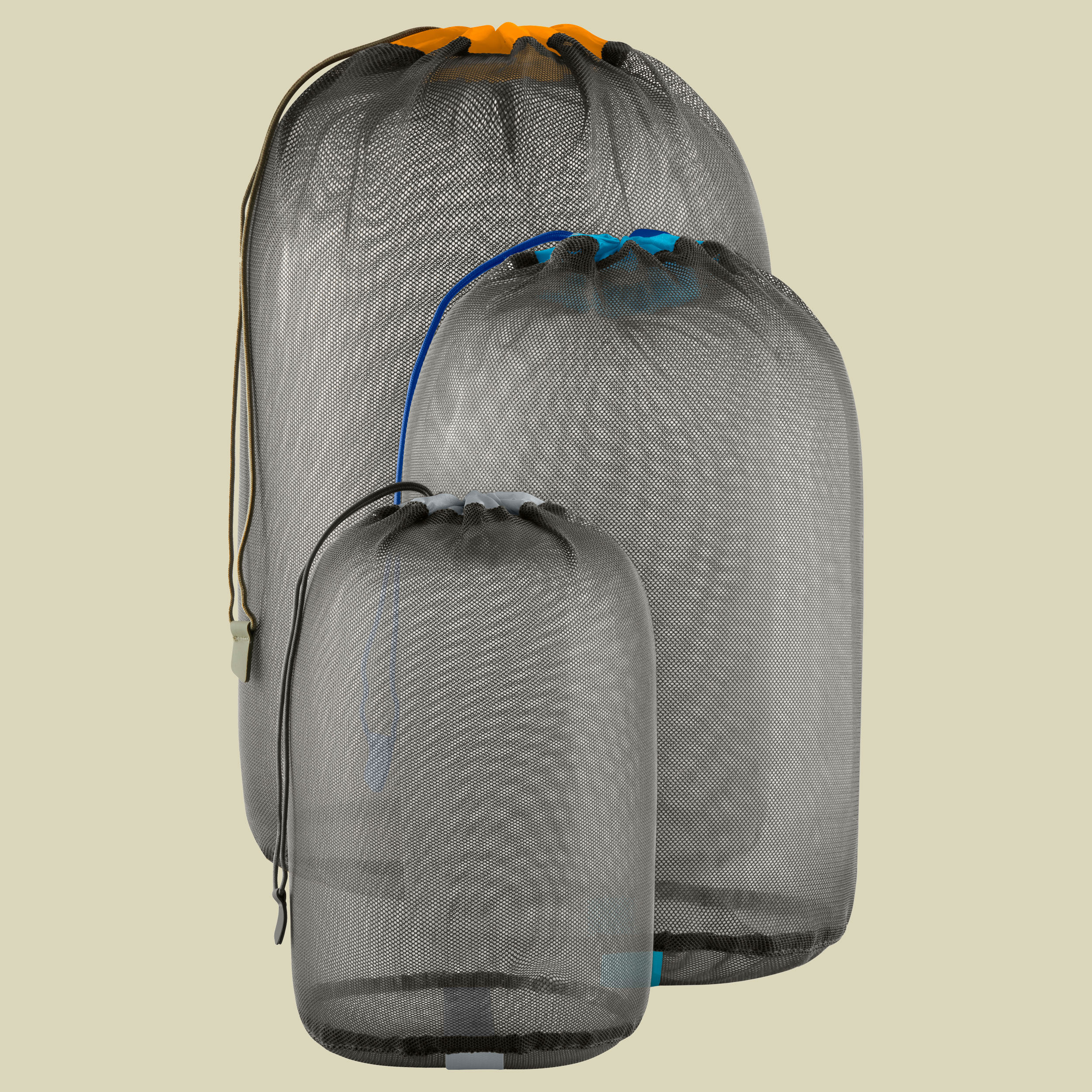 Mesh Stuff Sack Set grau - beluga 5, 8, 13L multi-color