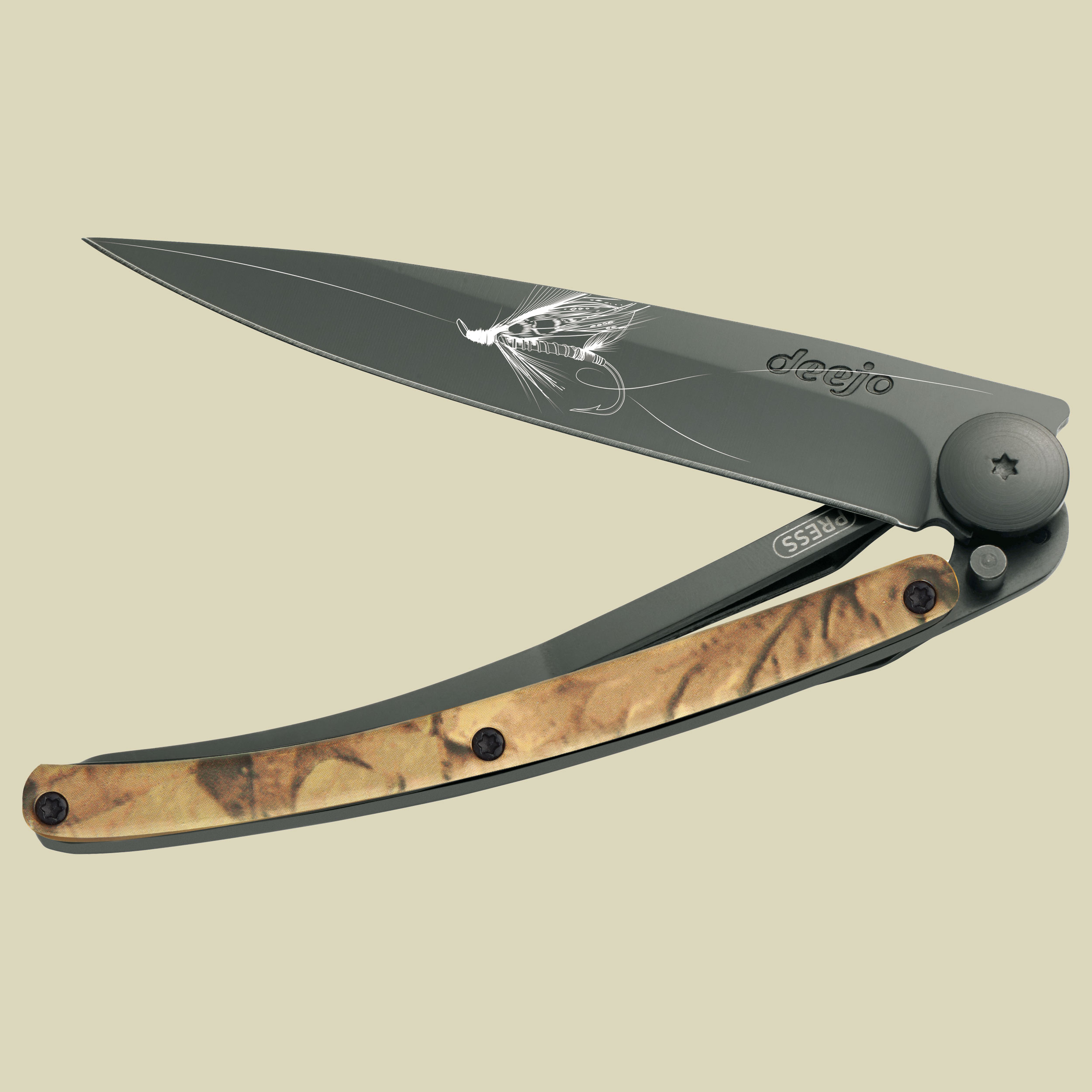 Deejo Taschenmesser 37g Schwarz Braun Camo Größe one size Farbe Silver Wilkinson