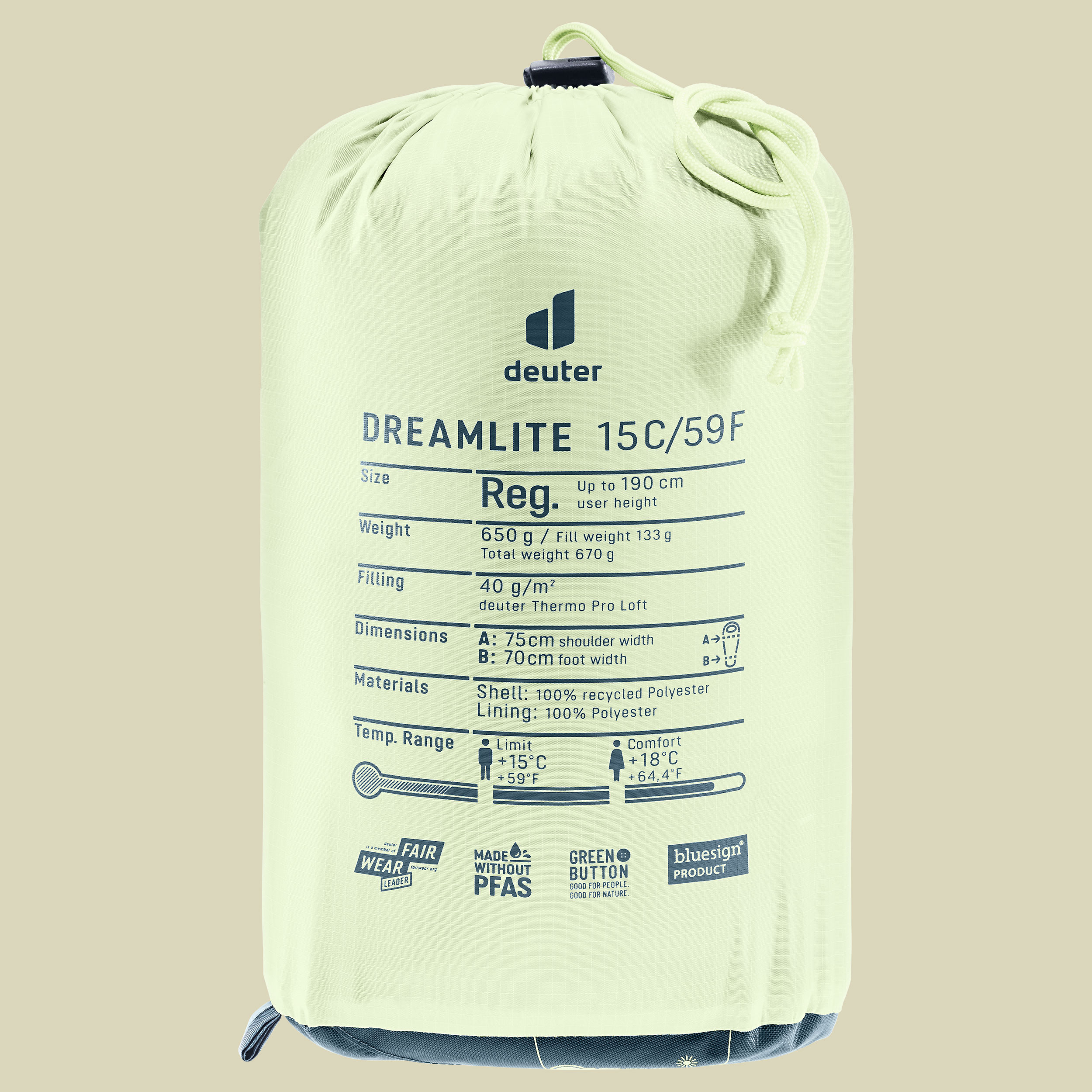 Dreamlite 15 185 cm RV links - Farbe nautic-breeze