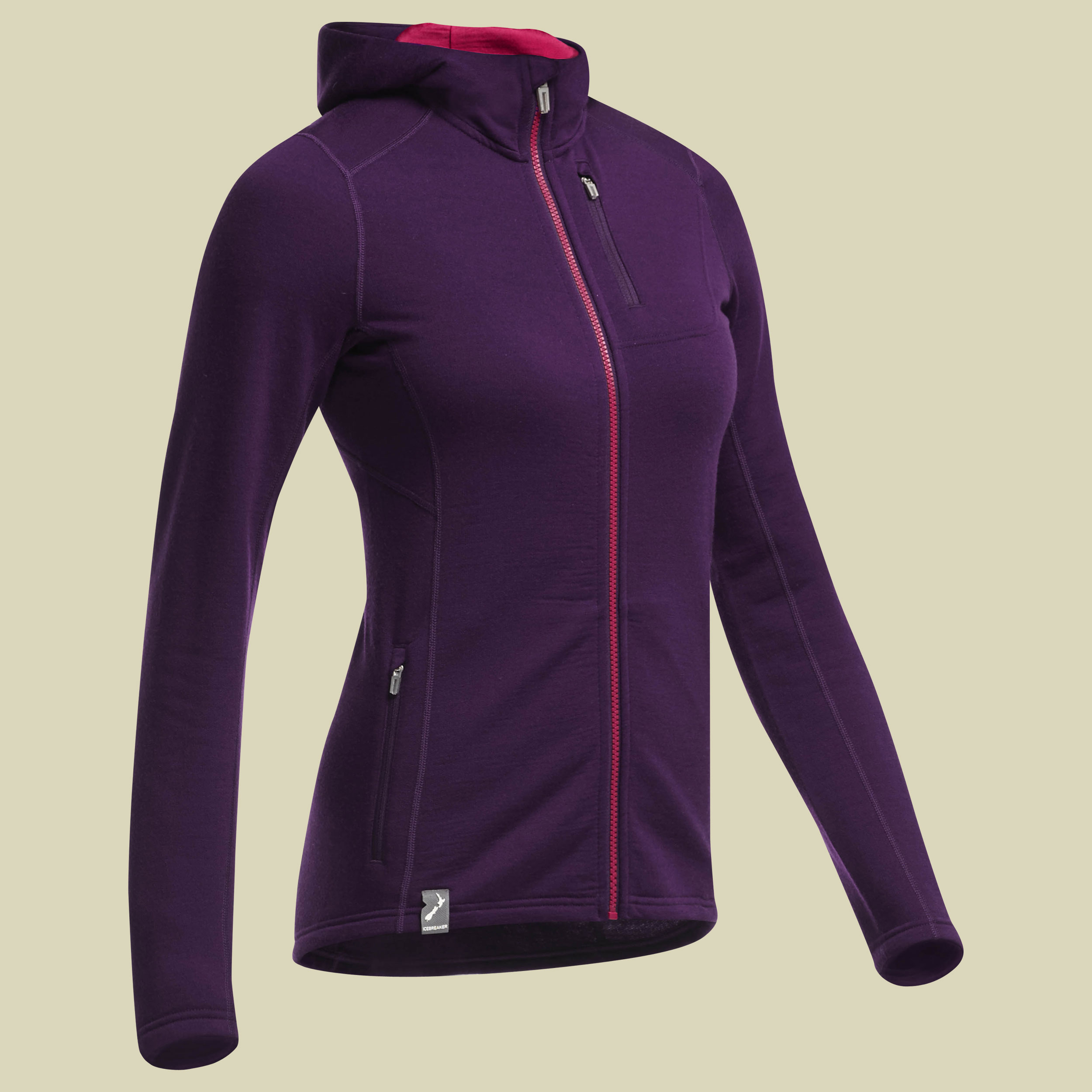 Cascade LS Zip Hood Women 260 Größe S Farbe magenta/lotus