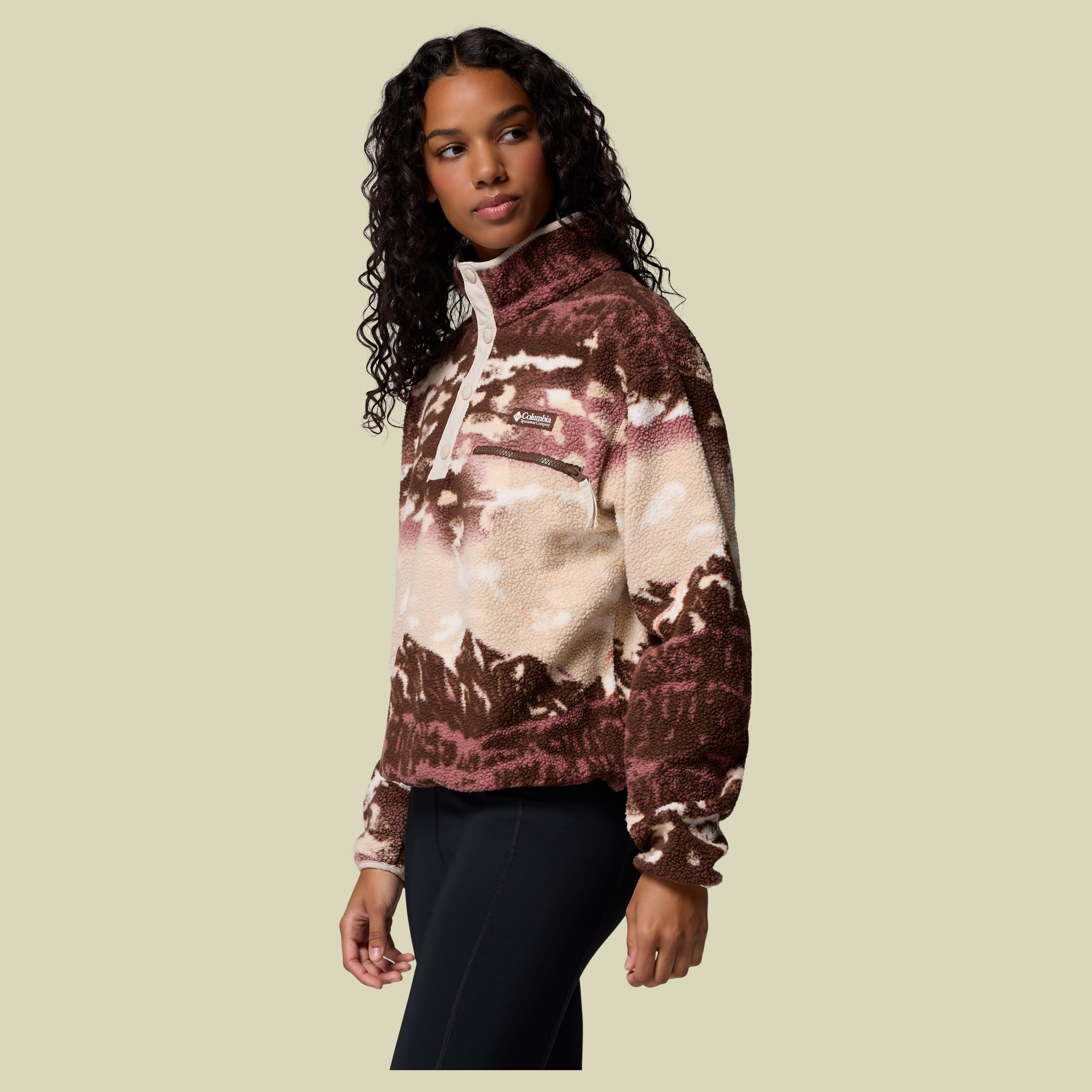Helvetia II Printed Cropped Half Snap Women XS mehrfarbig braun - Farbe tobacco sisters