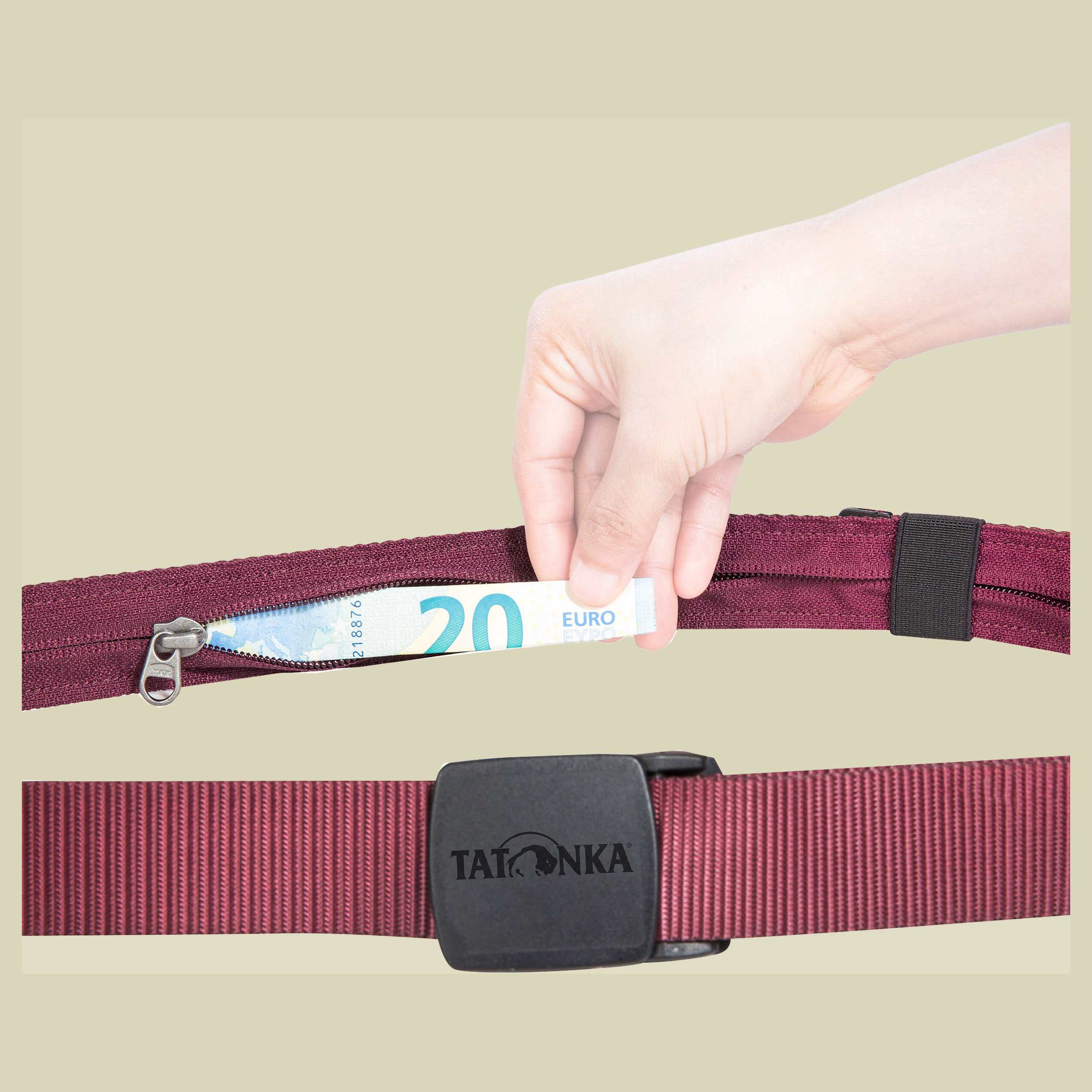 Travel Waistbelt 30 mm bordeaux red