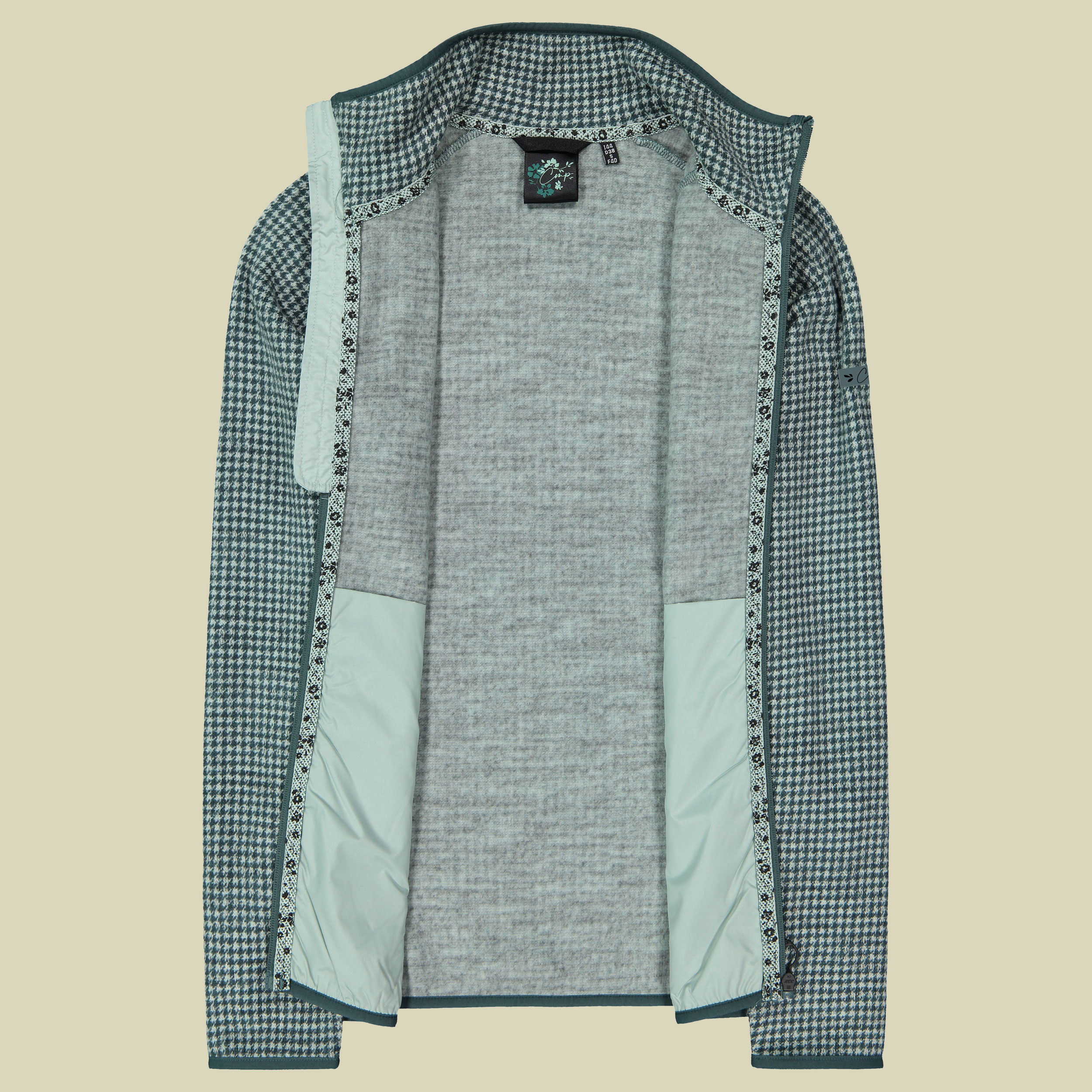 Woman Jacket Printed Knitted 46 grün - Farbe jade trek green