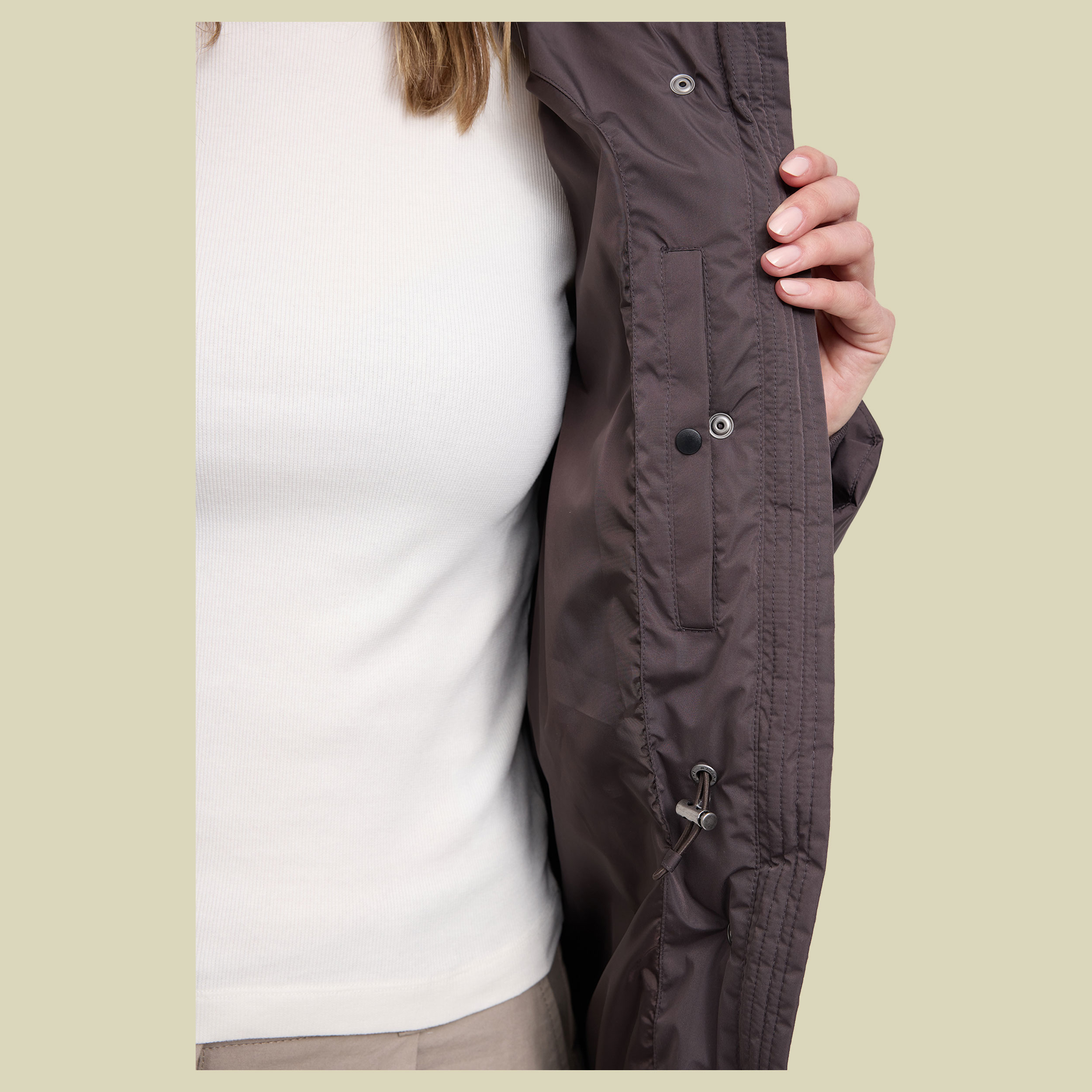 Waves Quilt Puffer Coat Women XS braun - eggplant