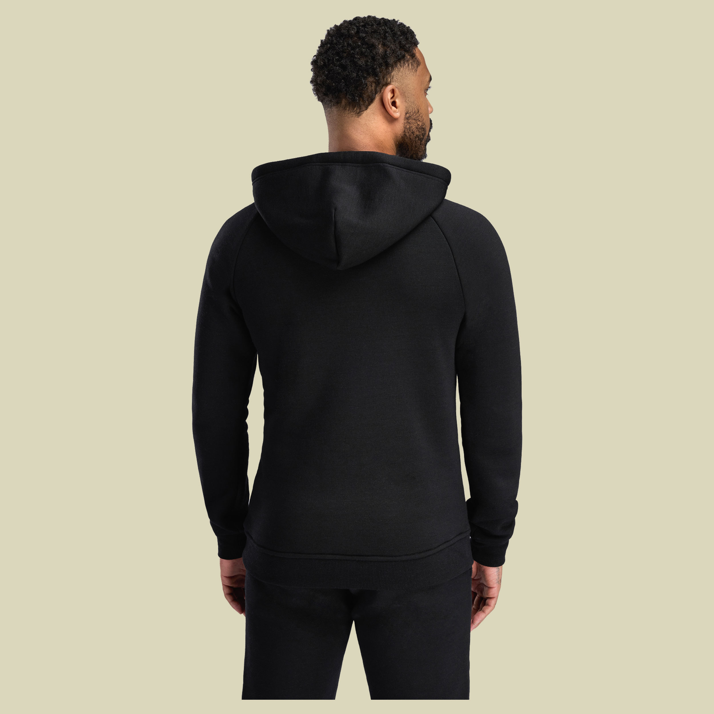 FleeceWool Hoodie Men M Jet Black