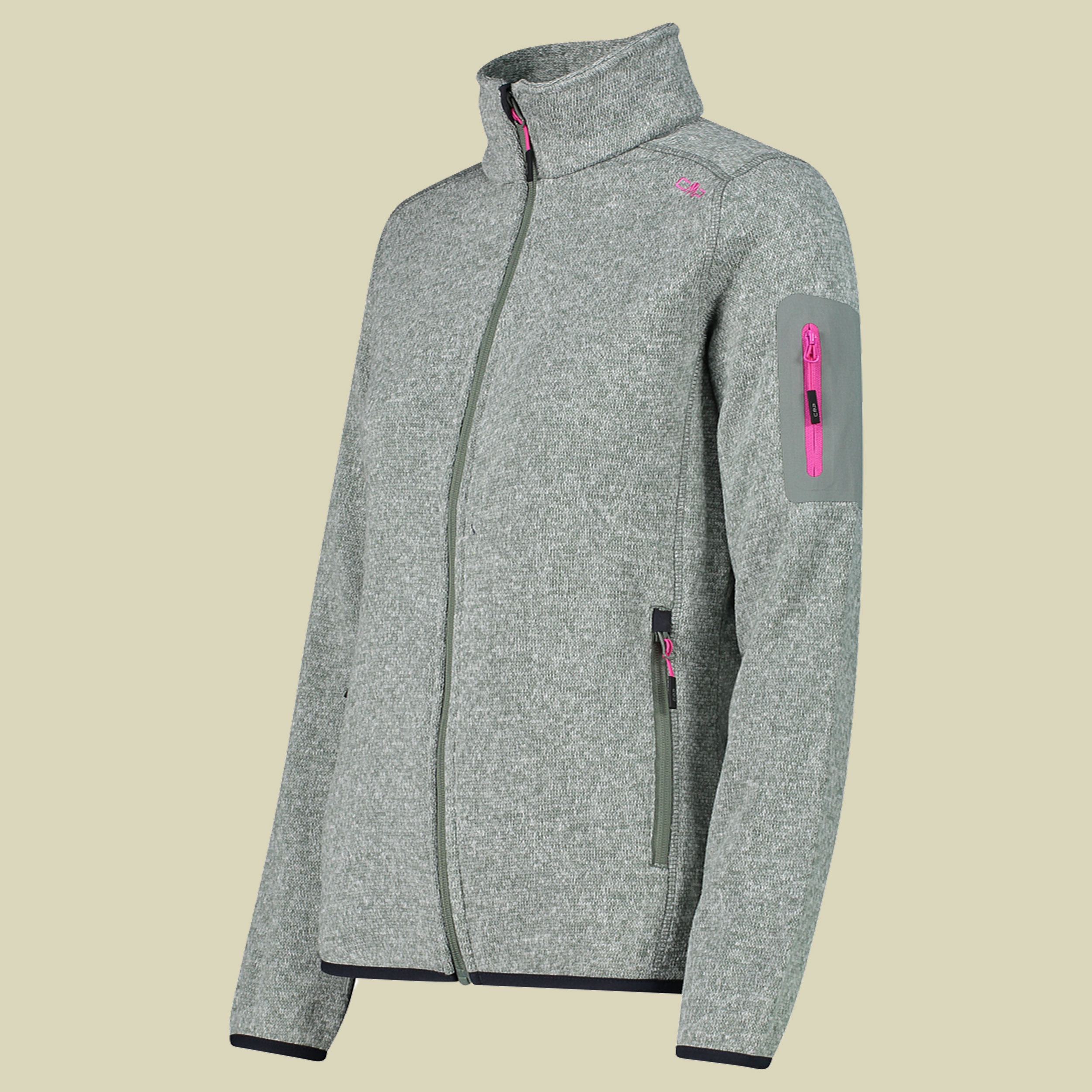 Woman Knitted Melange Fleece Jacket 3H14746 mehrfarbig 2 36 - Farbe mineral-antracite