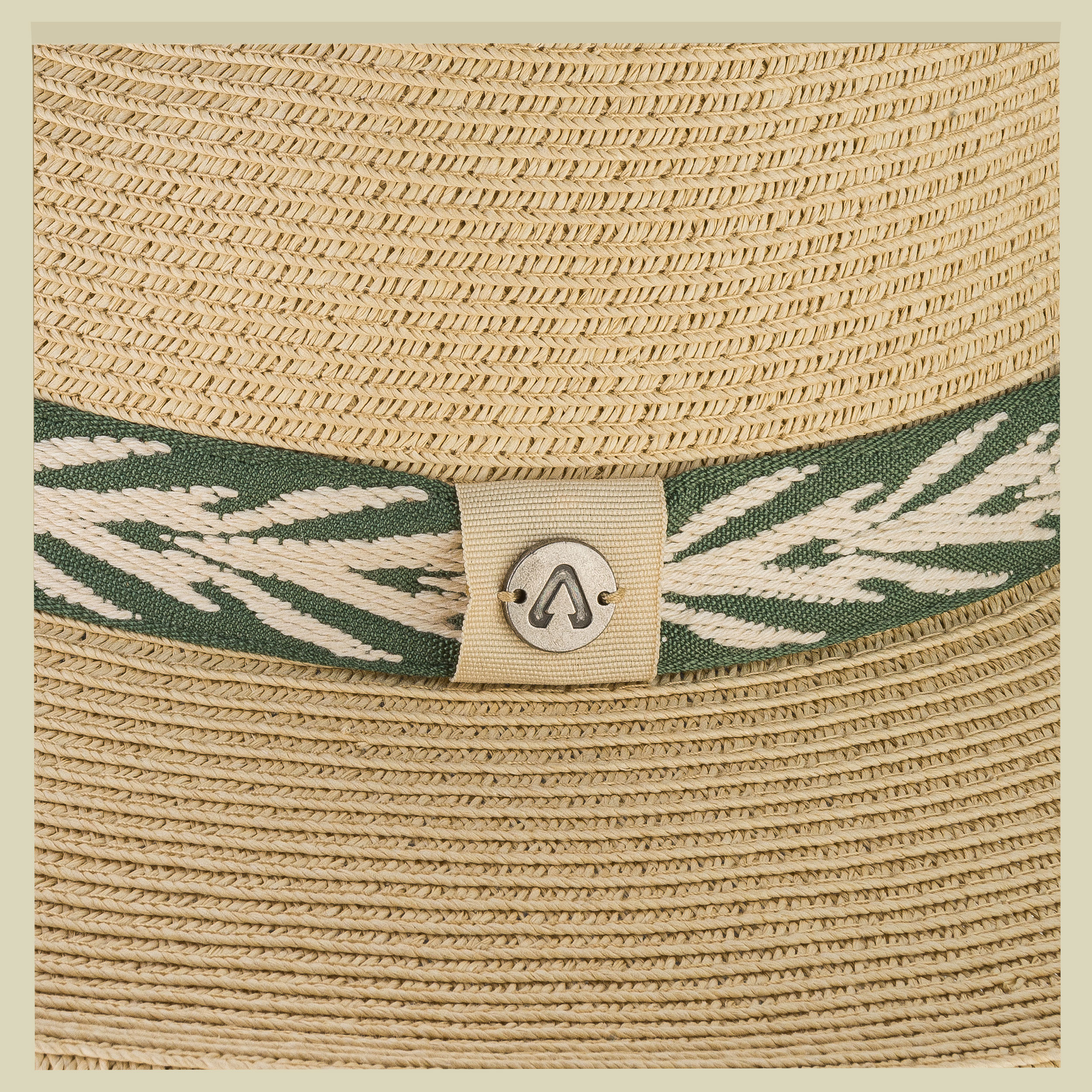 P.A.C. Ecuador Panama Straw Hat S/M hellbeige/grün - light beige - twig green