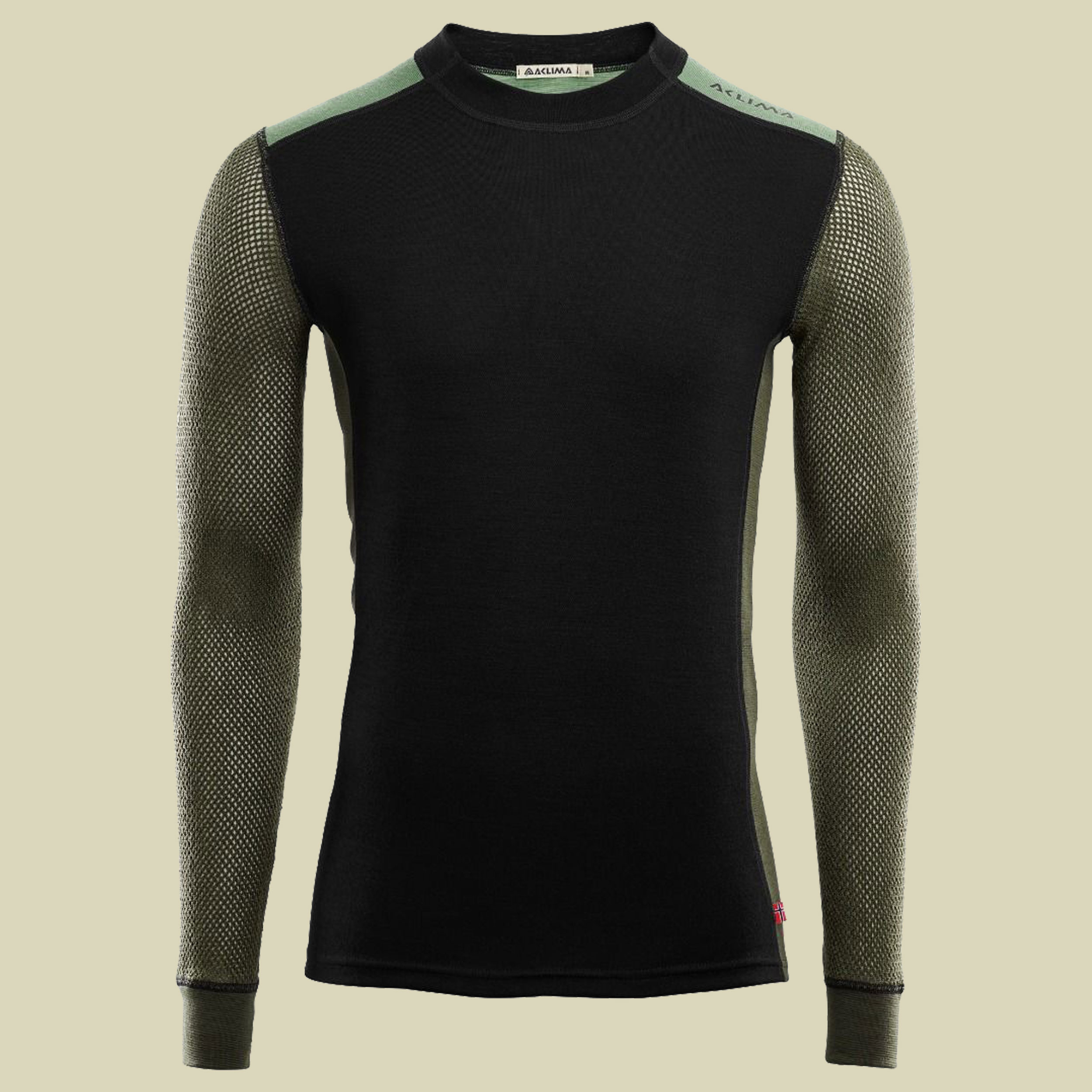 Woolnet Hybrid Crew Neck Men Größe M  Farbe jetblack/olive/dill