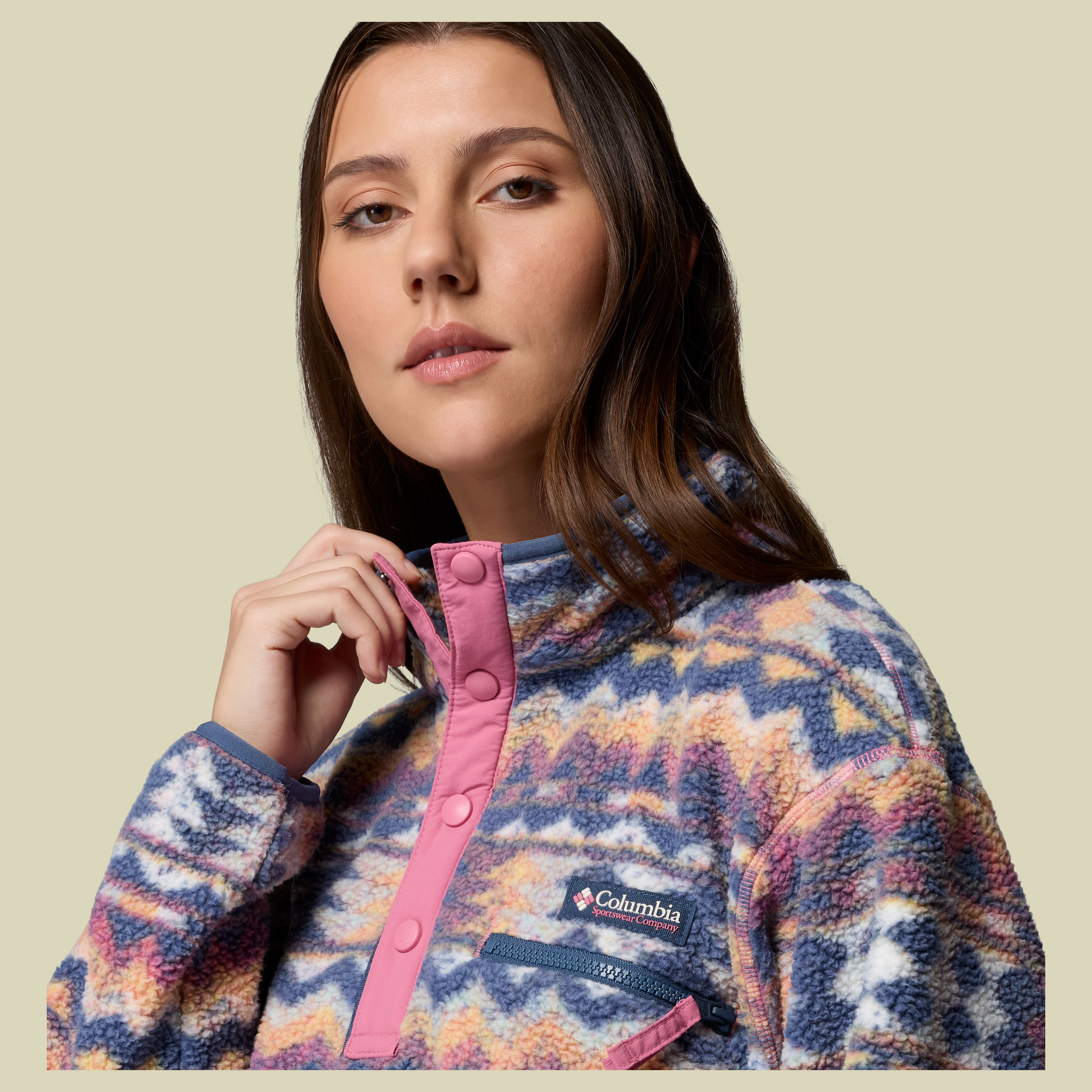 Helvetia II Printed Cropped Half Snap Women XS mehrfarbig pink - sea salt,retrotree