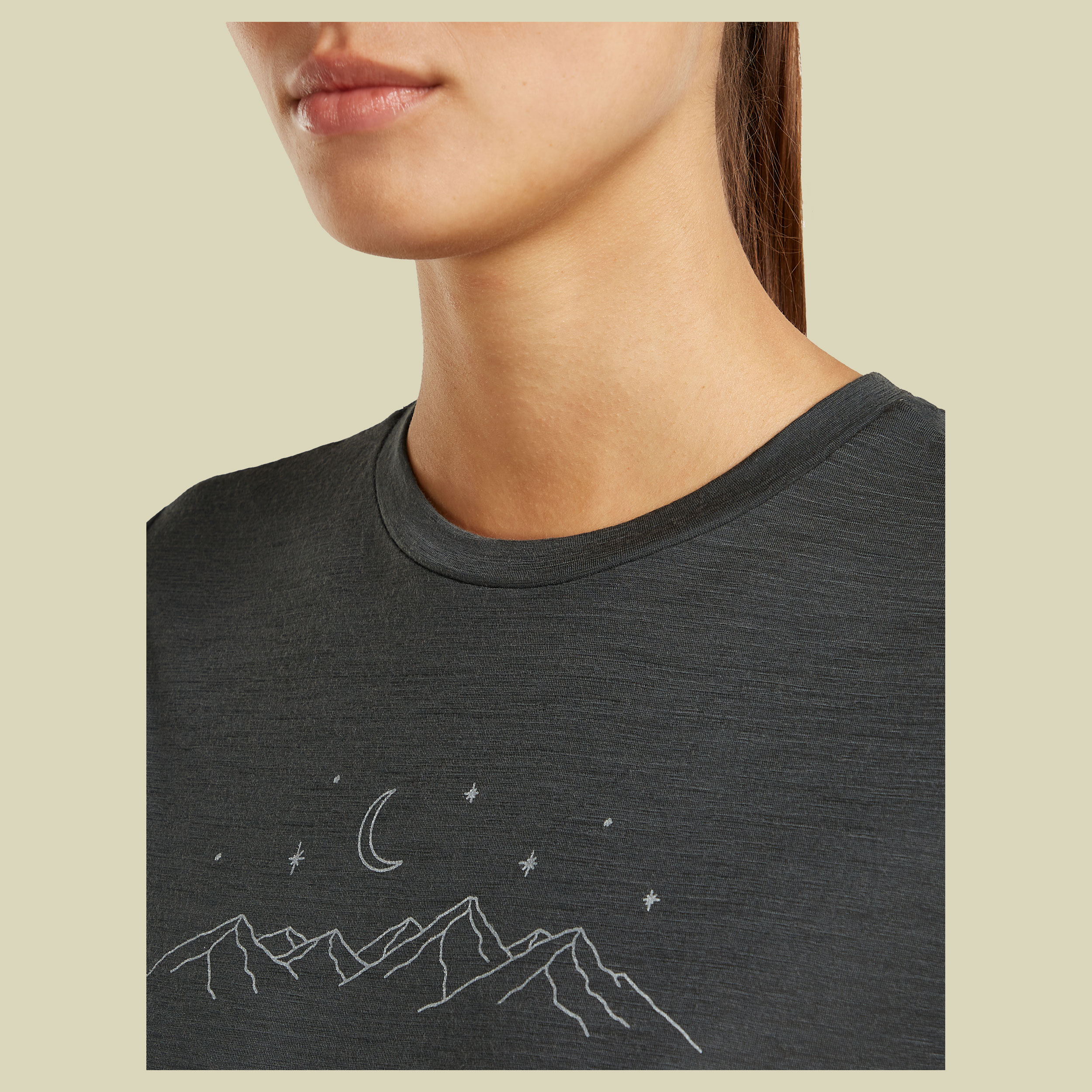 Merino 150 Tech Lite SS Tee Sparkling Stars Women L grau - obsidian