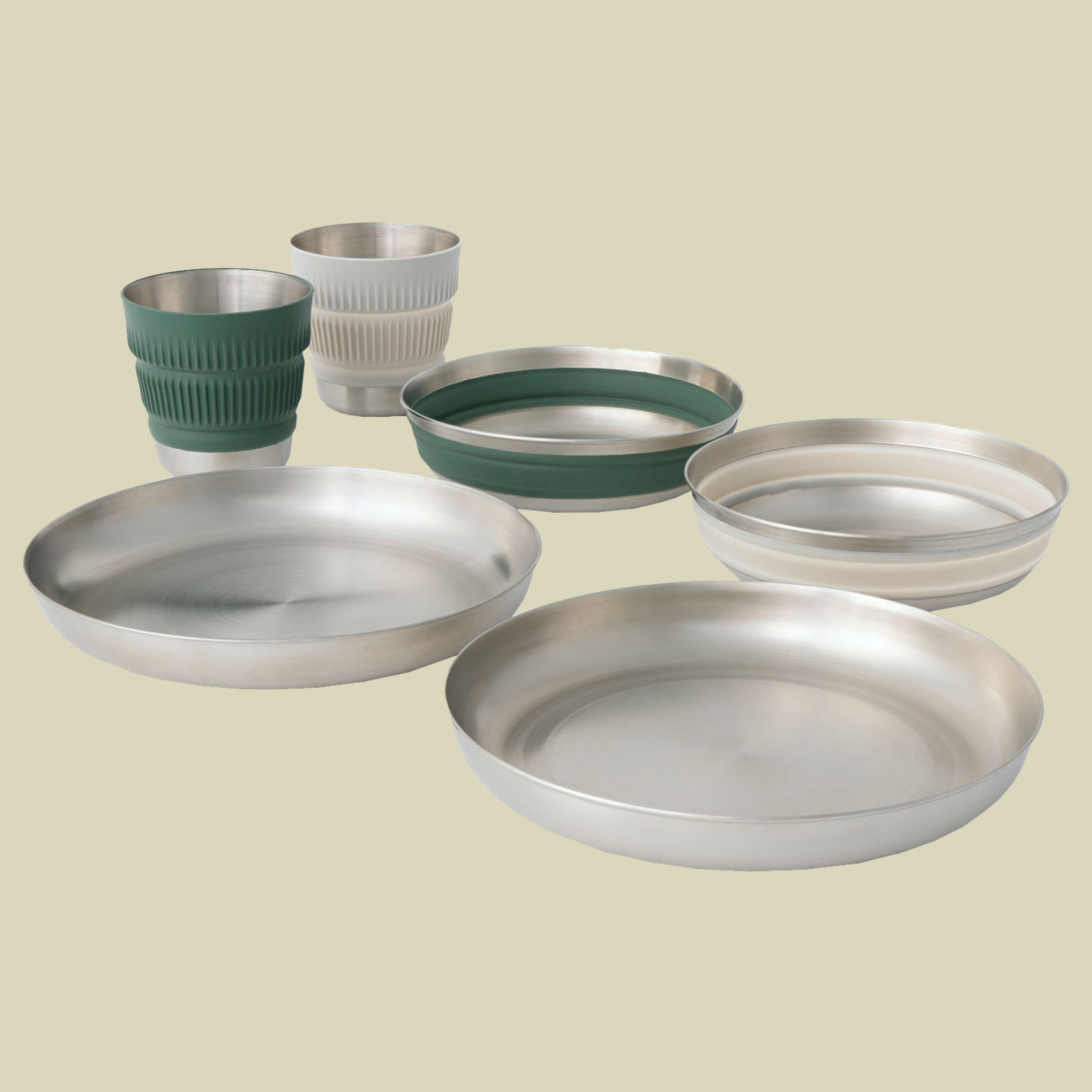 Detour Stainless Steel Collapsible Dinnerware Set - 2P 6 piece