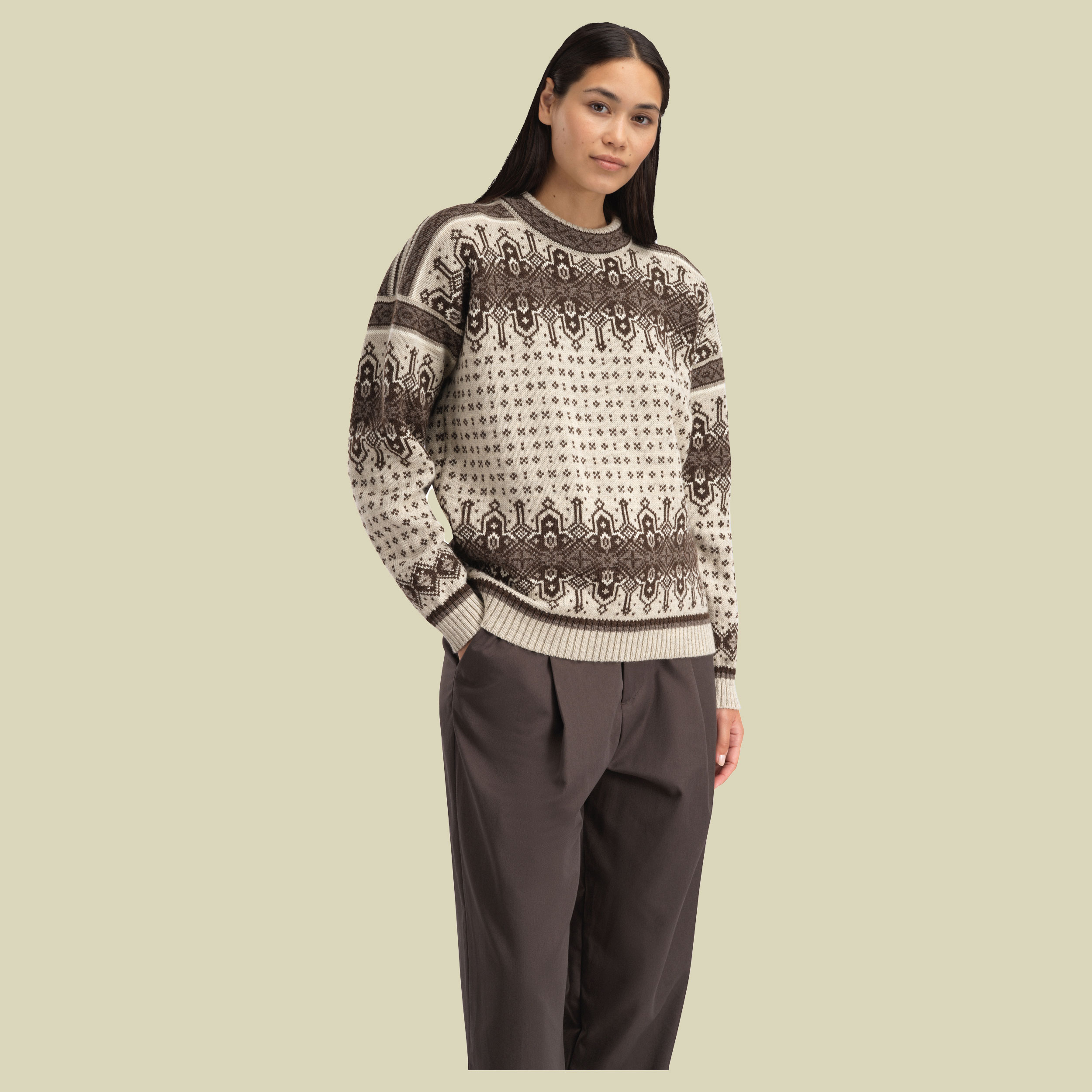 Albertville Fem. Sweater Women M braun - birch coffee
