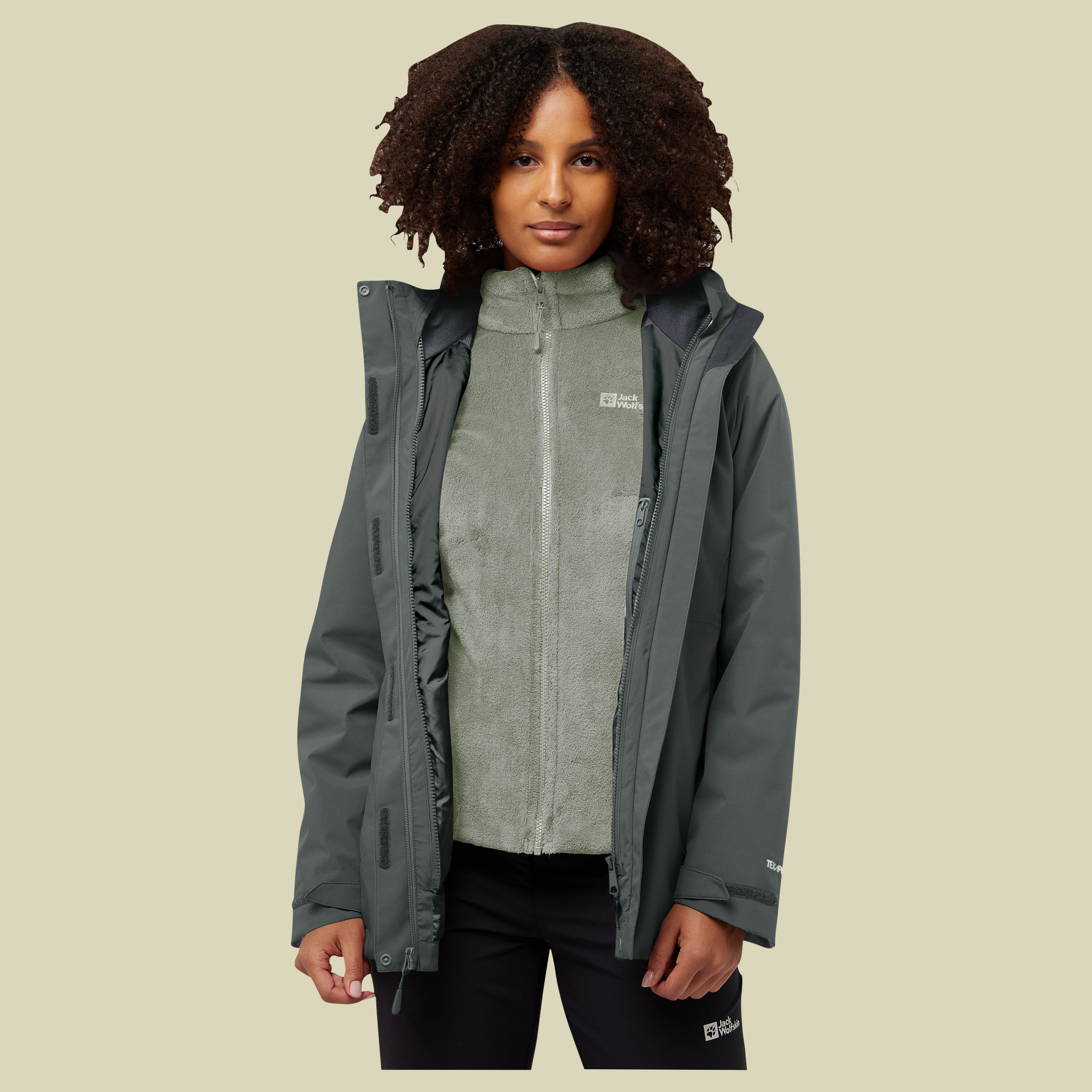 Rotwand 3IN1 Jacket Women XL grün - slate green
