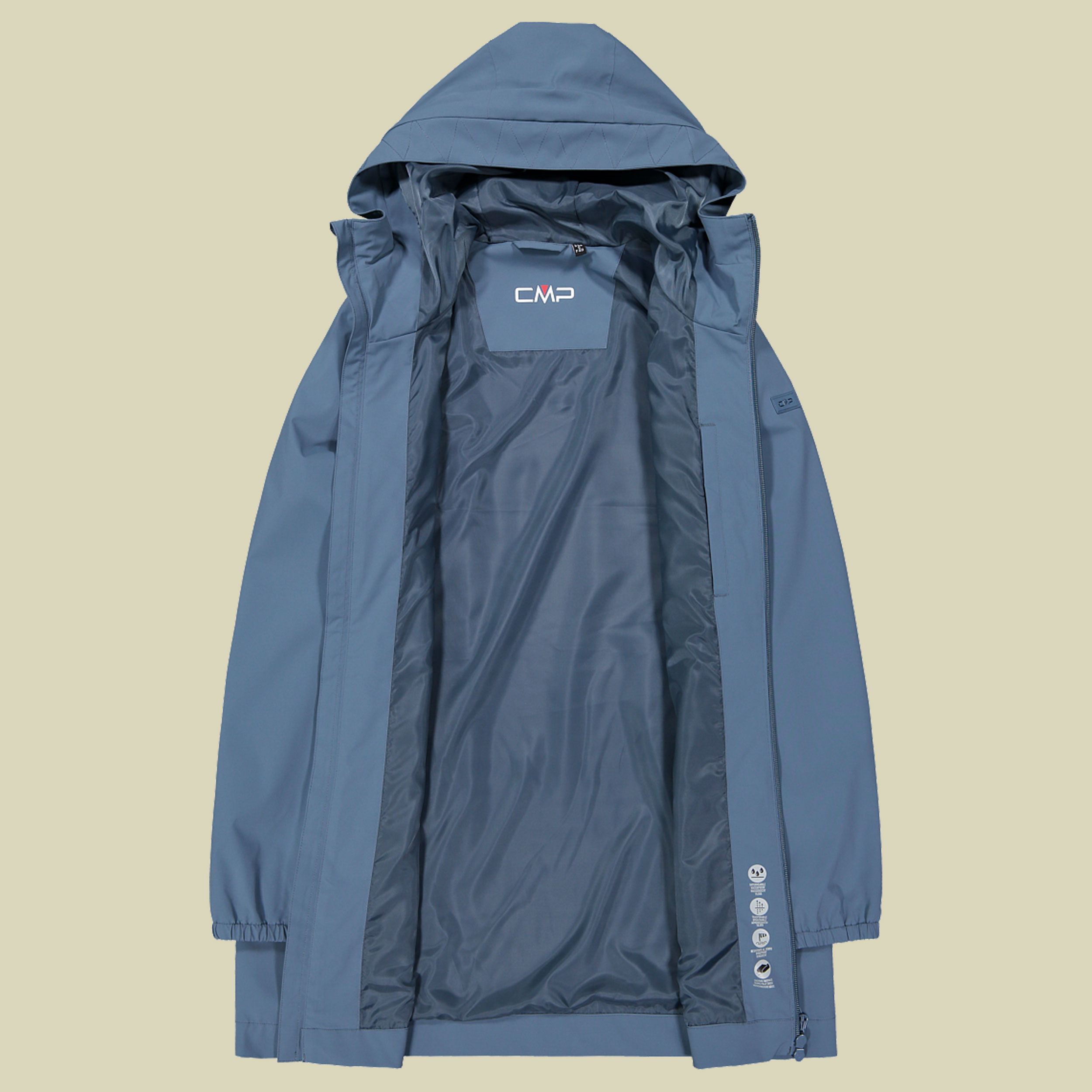 Woman Jacket Fix Hood 36 blau - Farbe space