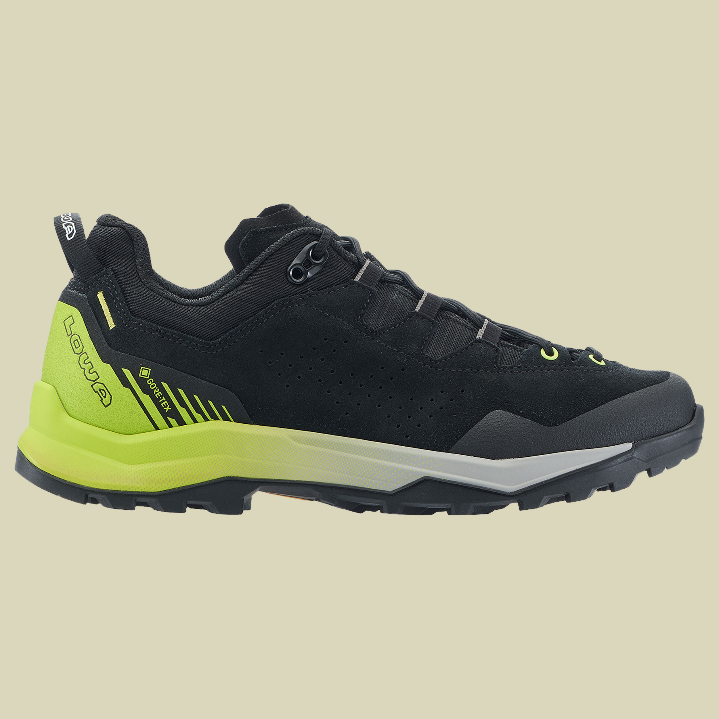 Lowa Explorer GTX Lo Men UK 9 schwarz - schwarz/limone
