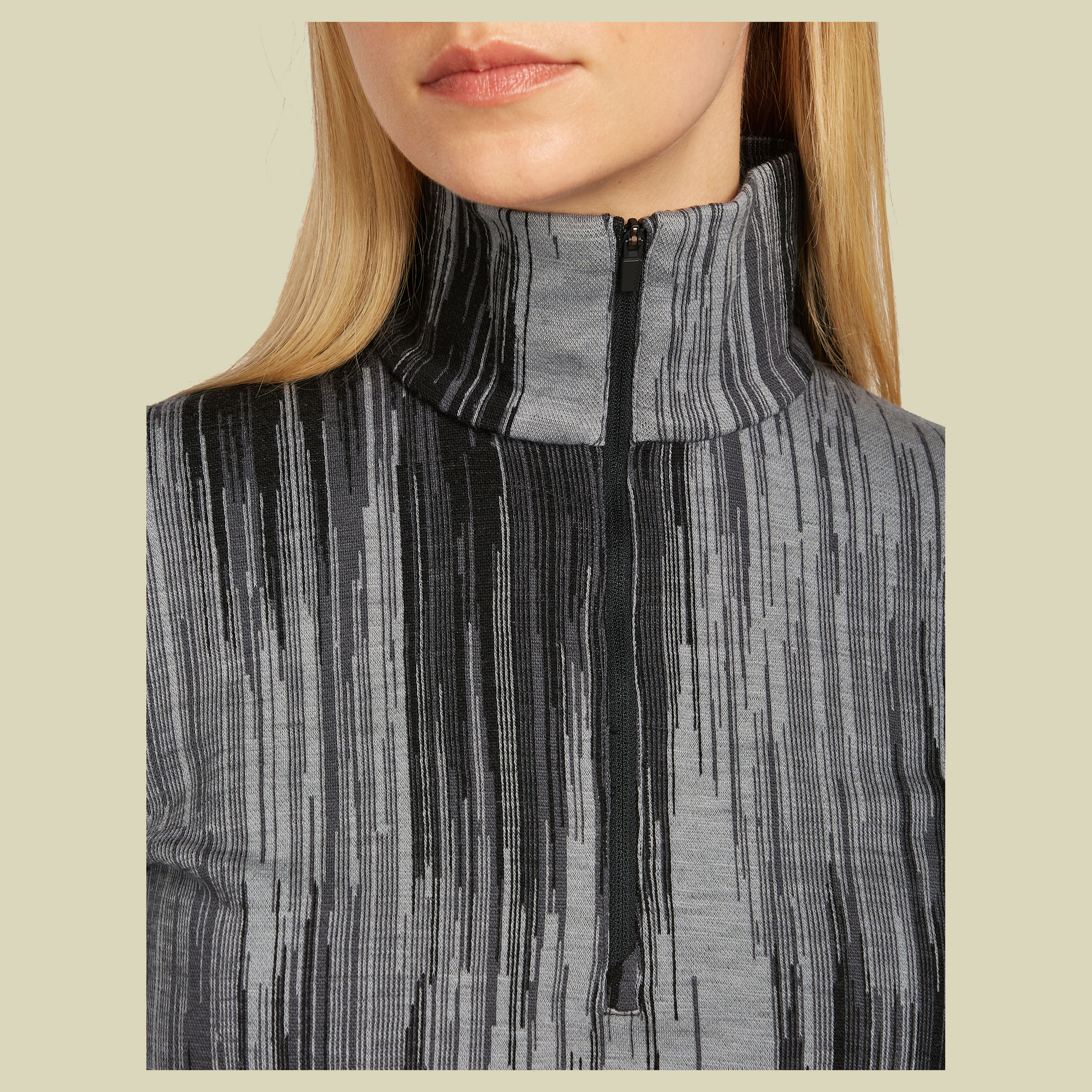 Merino 260 Vertex LS Half Zip Peak AOP Women XL grau - black/obsidian/alloy/J